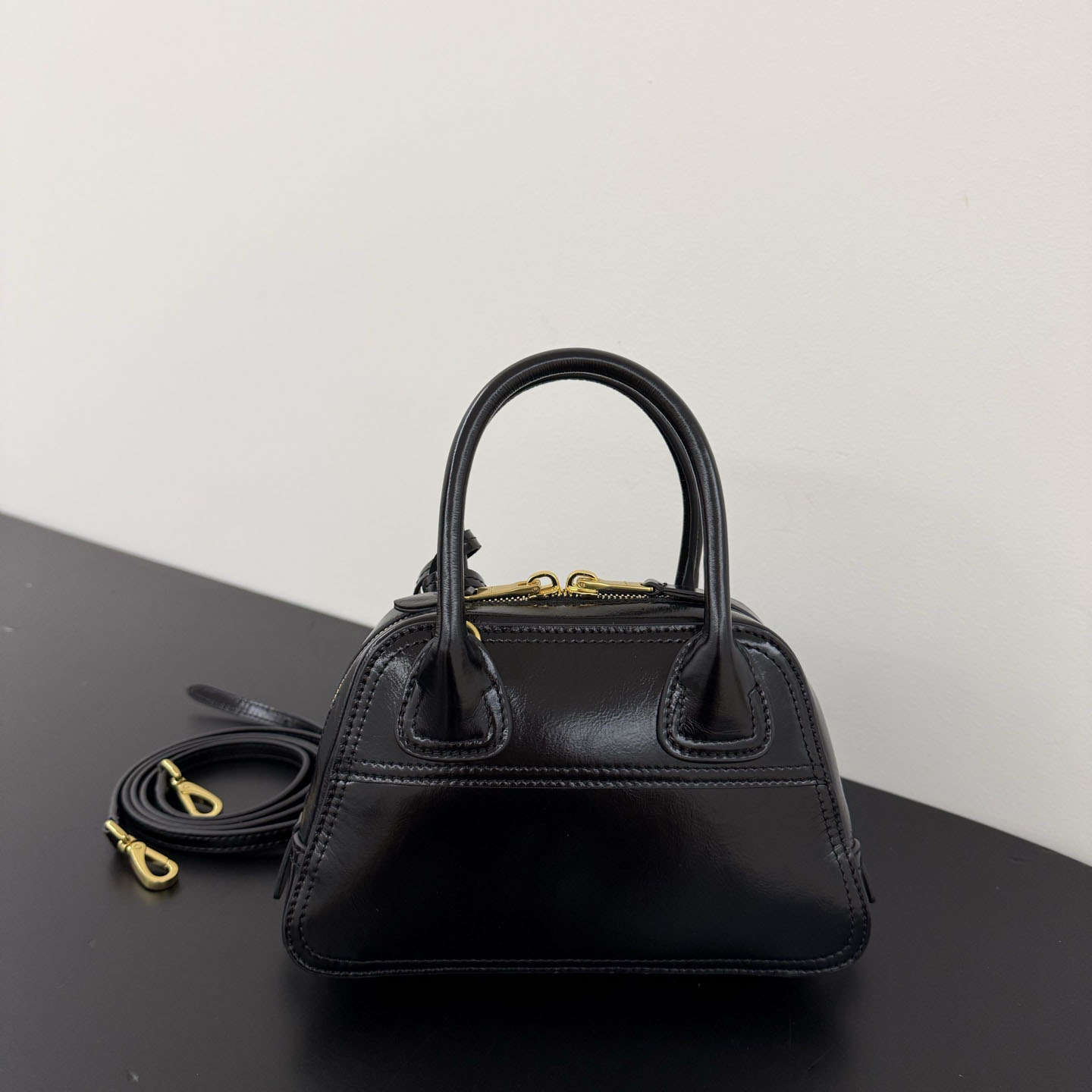 Miu Miu Vivant Shiny Leather Mini Bag - DesignerGu