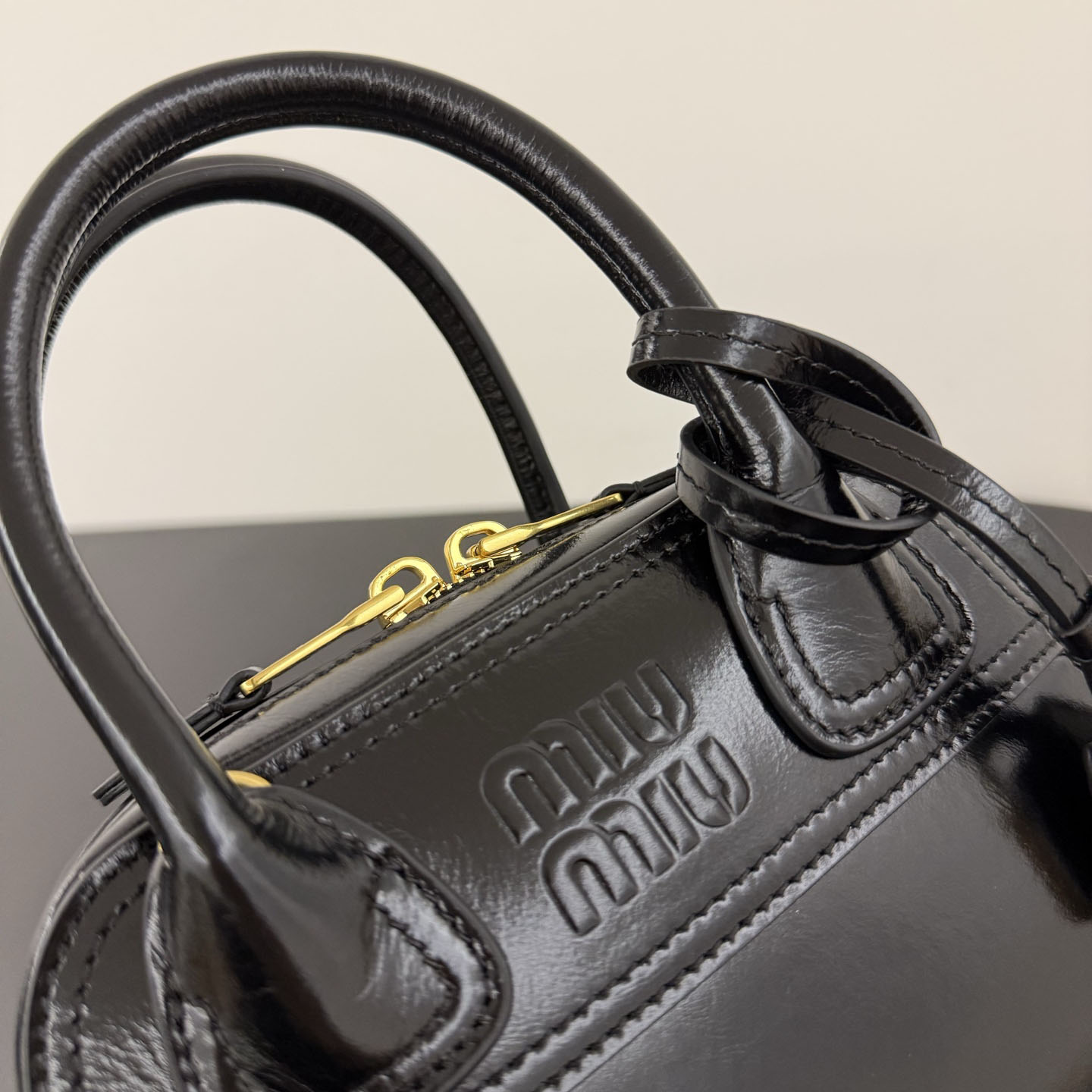 Miu Miu Vivant Shiny Leather Mini Bag - DesignerGu