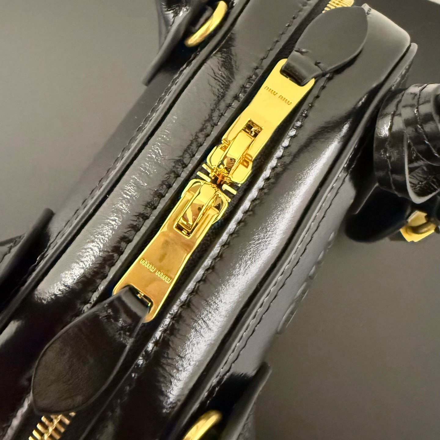 Miu Miu Vivant Shiny Leather Mini Bag - DesignerGu
