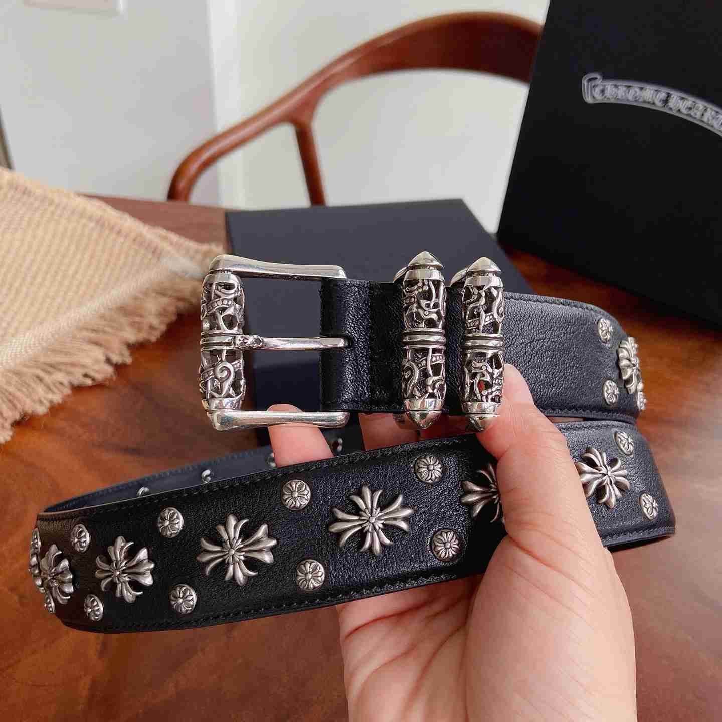 Chrome Hearts Leather Belt   - DesignerGu