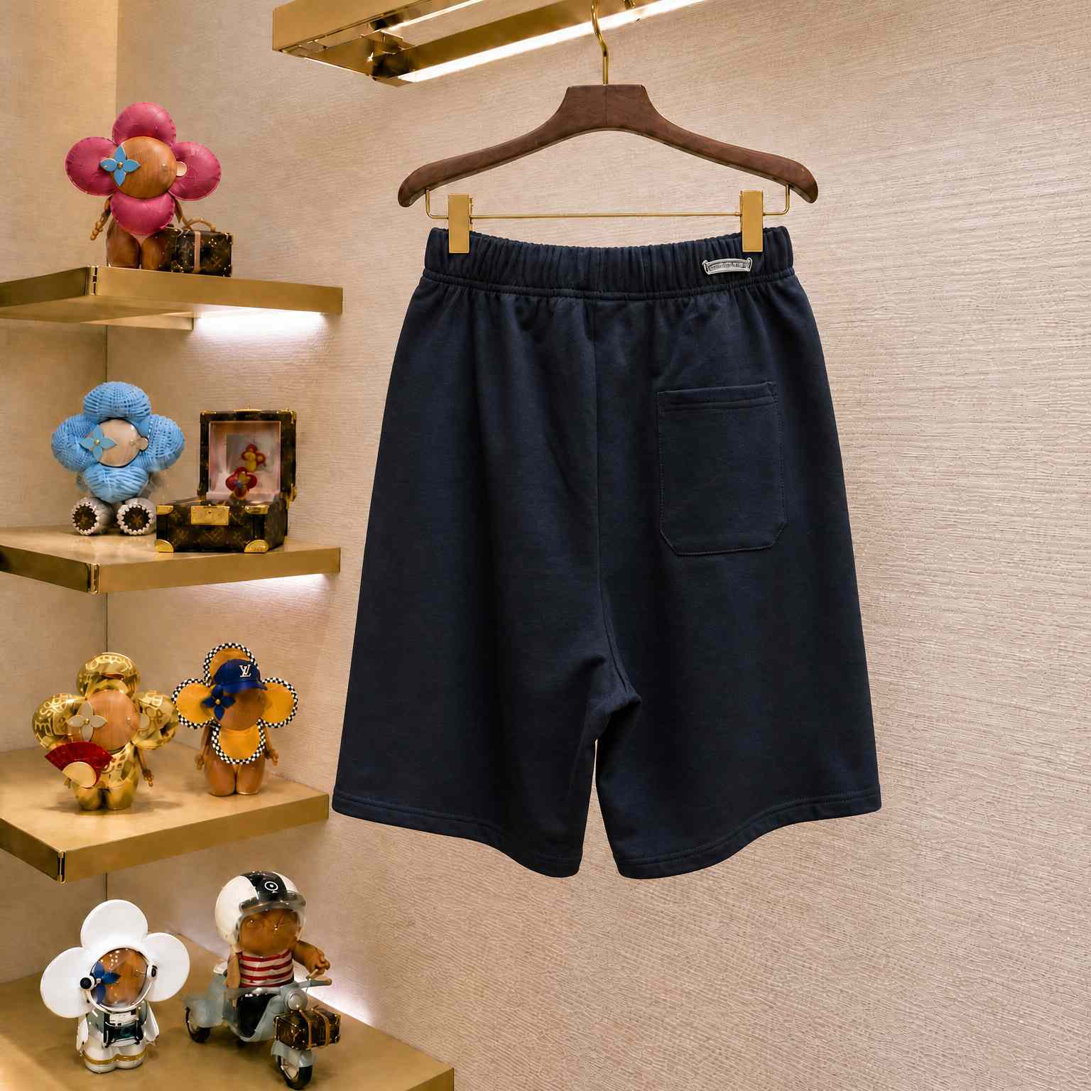 Chrome Hearts Cemetery Cross Embroidered Sweat Shorts - DesignerGu