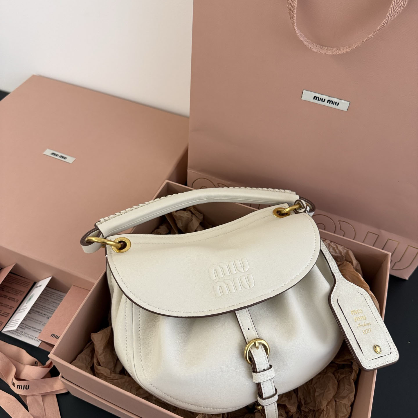 Miu Miu Rendez-Vous Nappa Leather Bag - DesignerGu