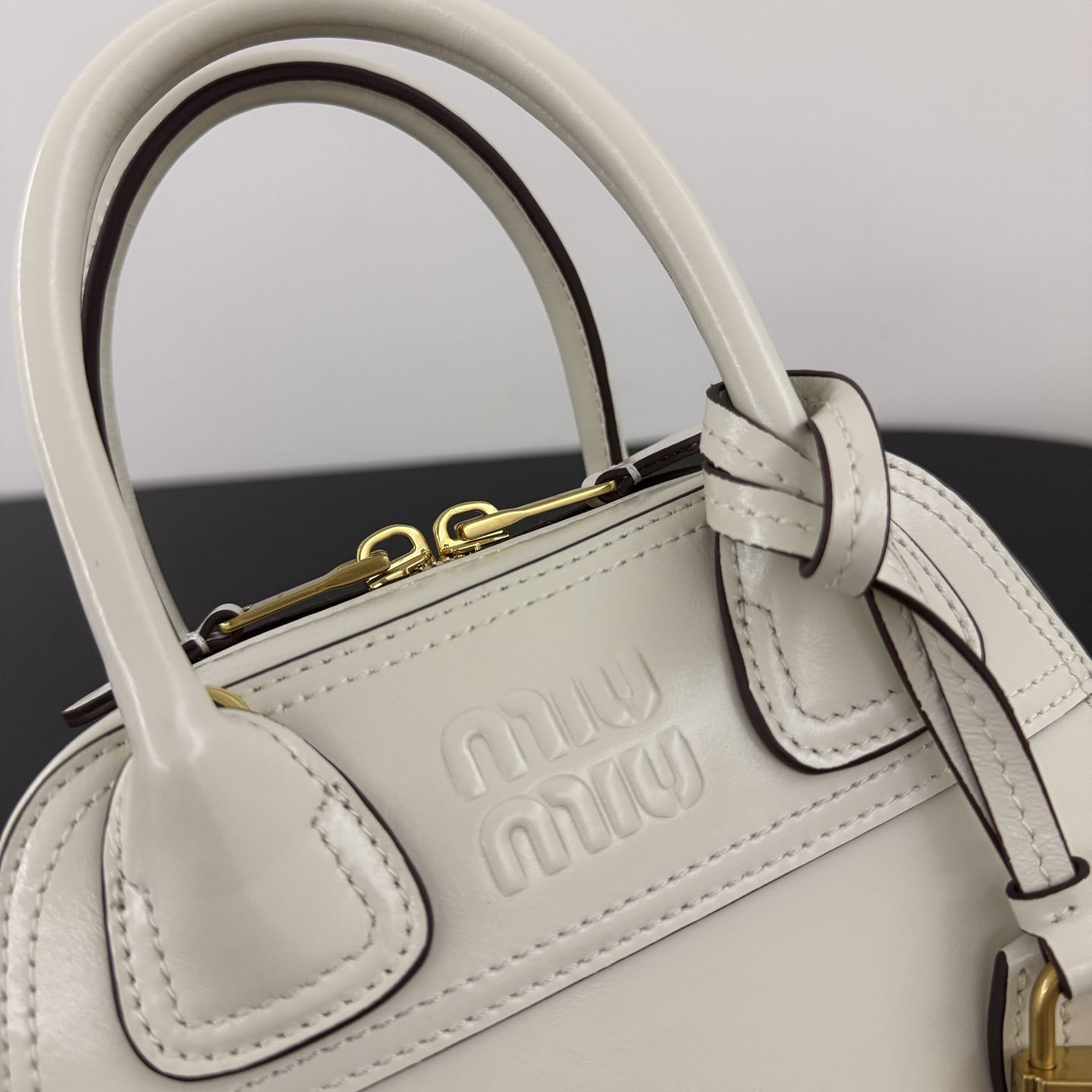 Miu Miu Vivant Shiny Leather Mini Bag - DesignerGu