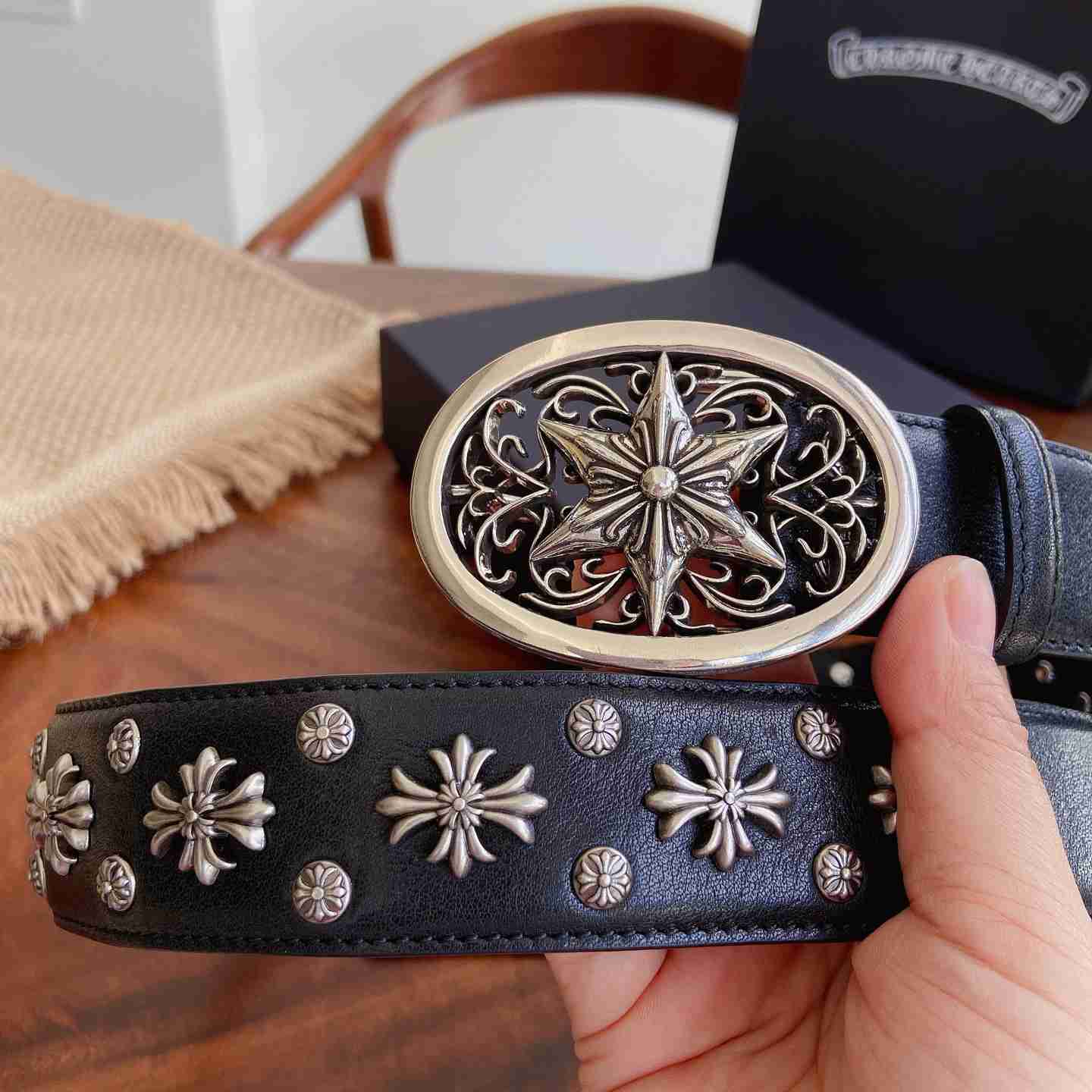 Chrome Hearts Leather Belt   - DesignerGu