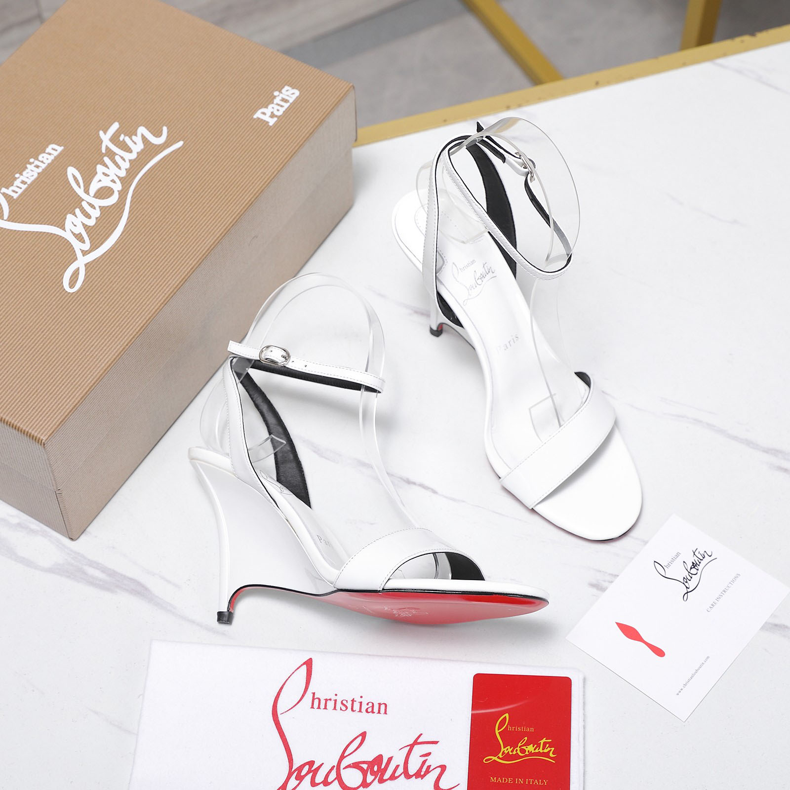 Christian Louboutin Zeezeenella Wedge Sandals - DesignerGu