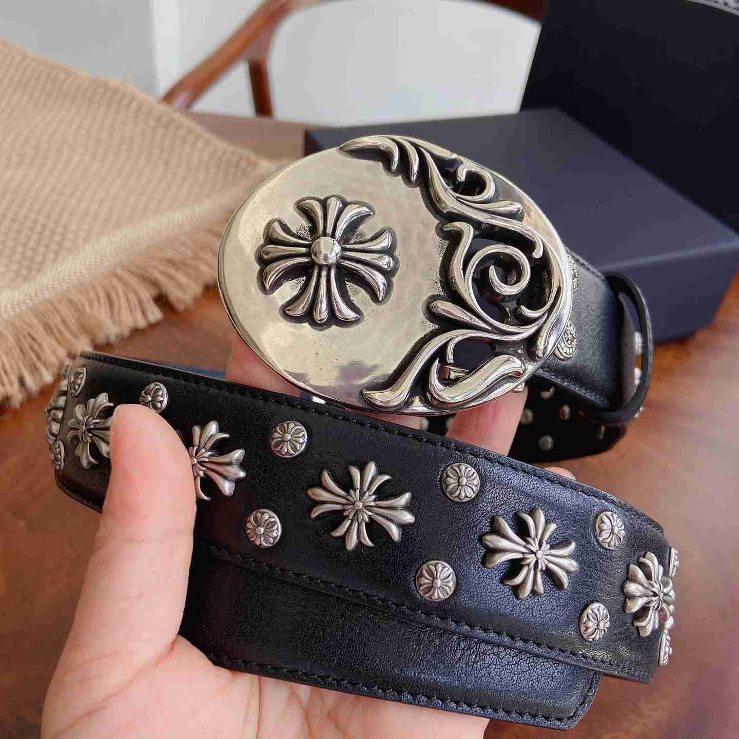 Chrome Hearts Leather Belt   - DesignerGu