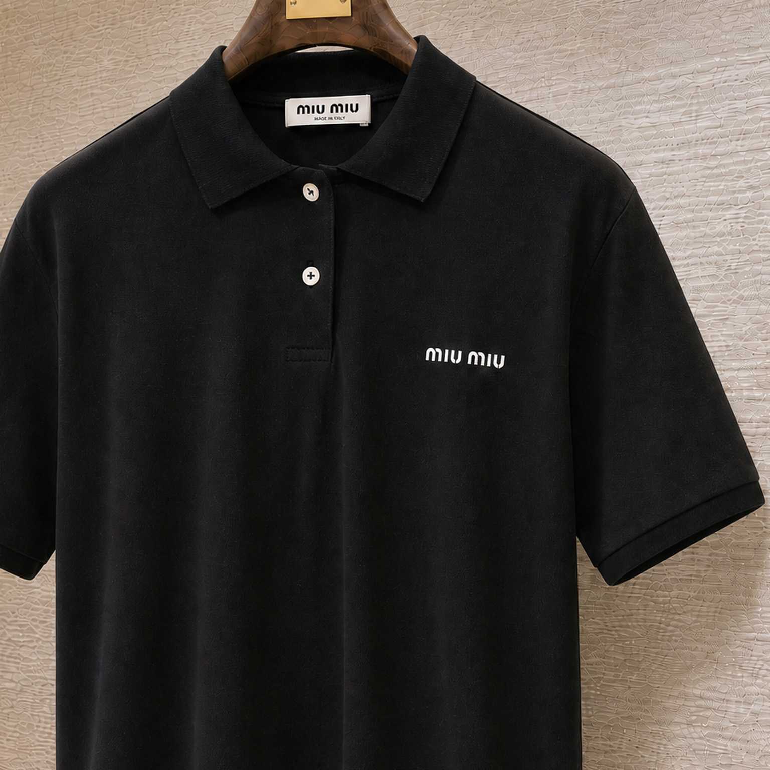 Miu Miu Cotton Piqué Polo Shirt - DesignerGu