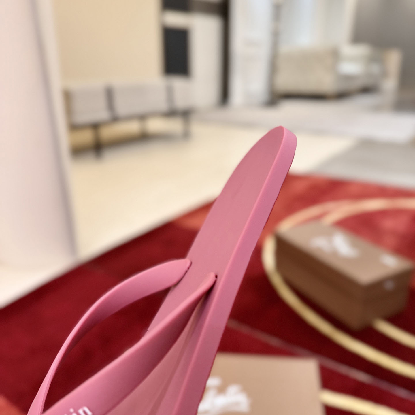 Christian Louboutin Logo Embossed Rubber Flip Flop - DesignerGu