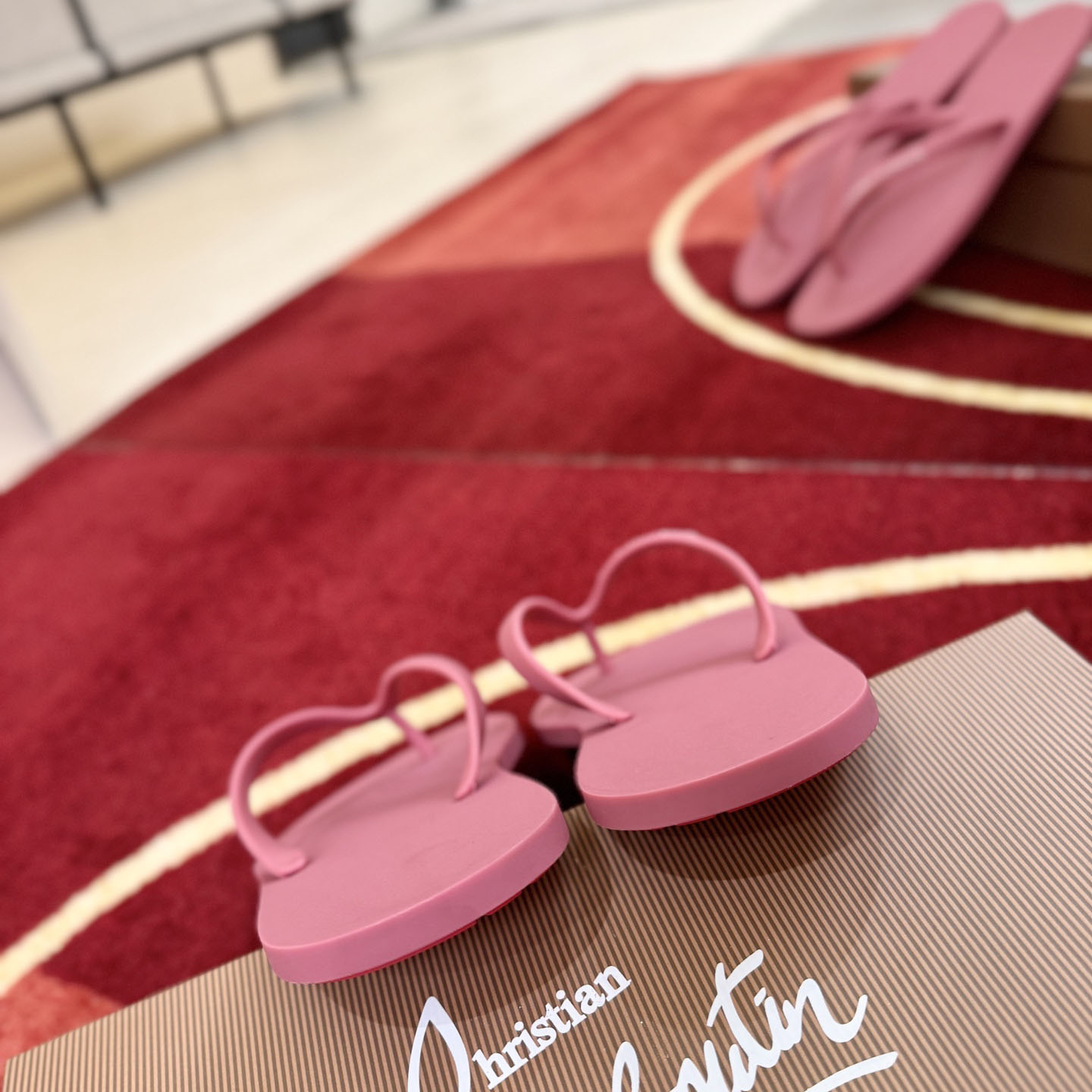 Christian Louboutin Logo Embossed Rubber Flip Flop - DesignerGu