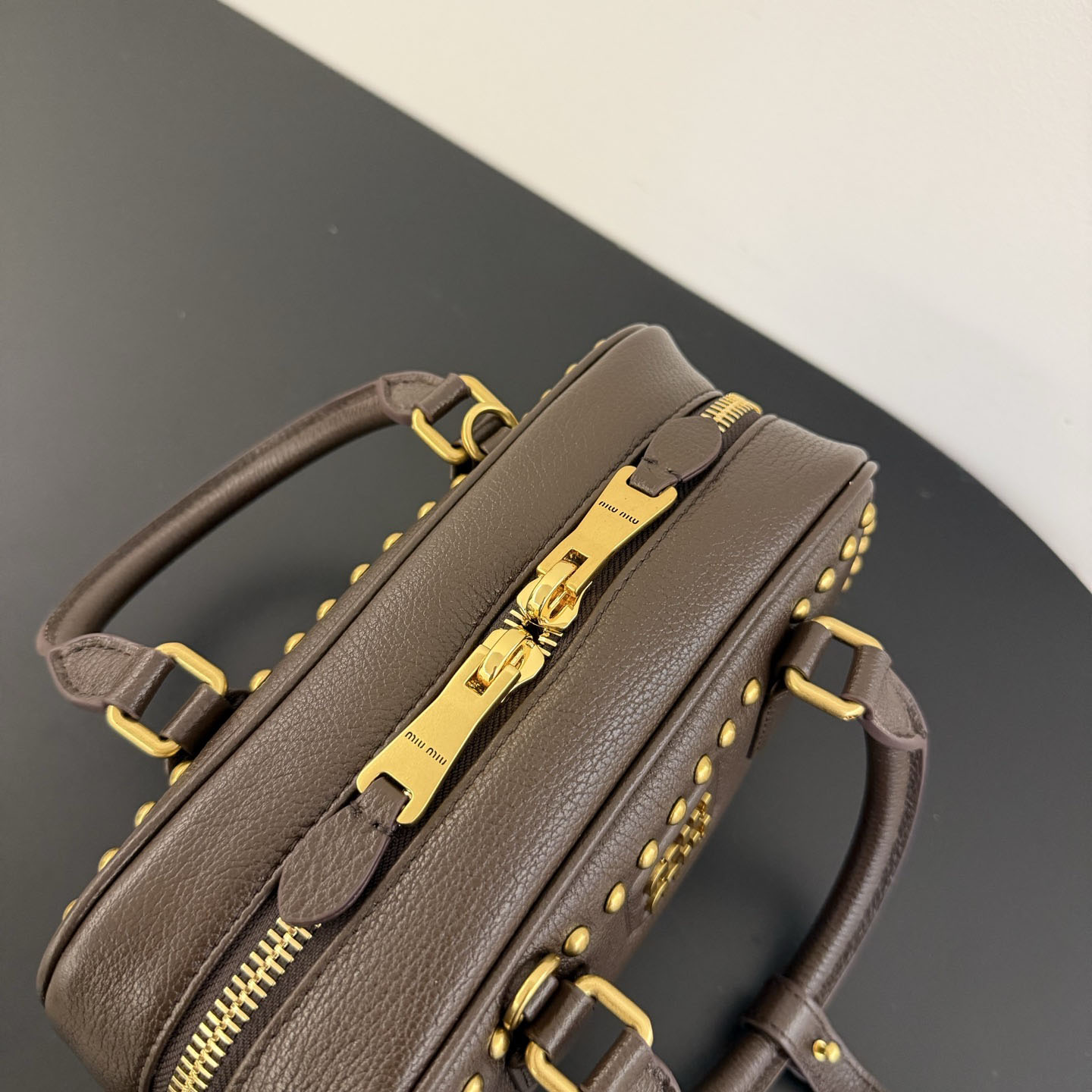 Miu Miu Arcadie Studded Leather Bag  - DesignerGu