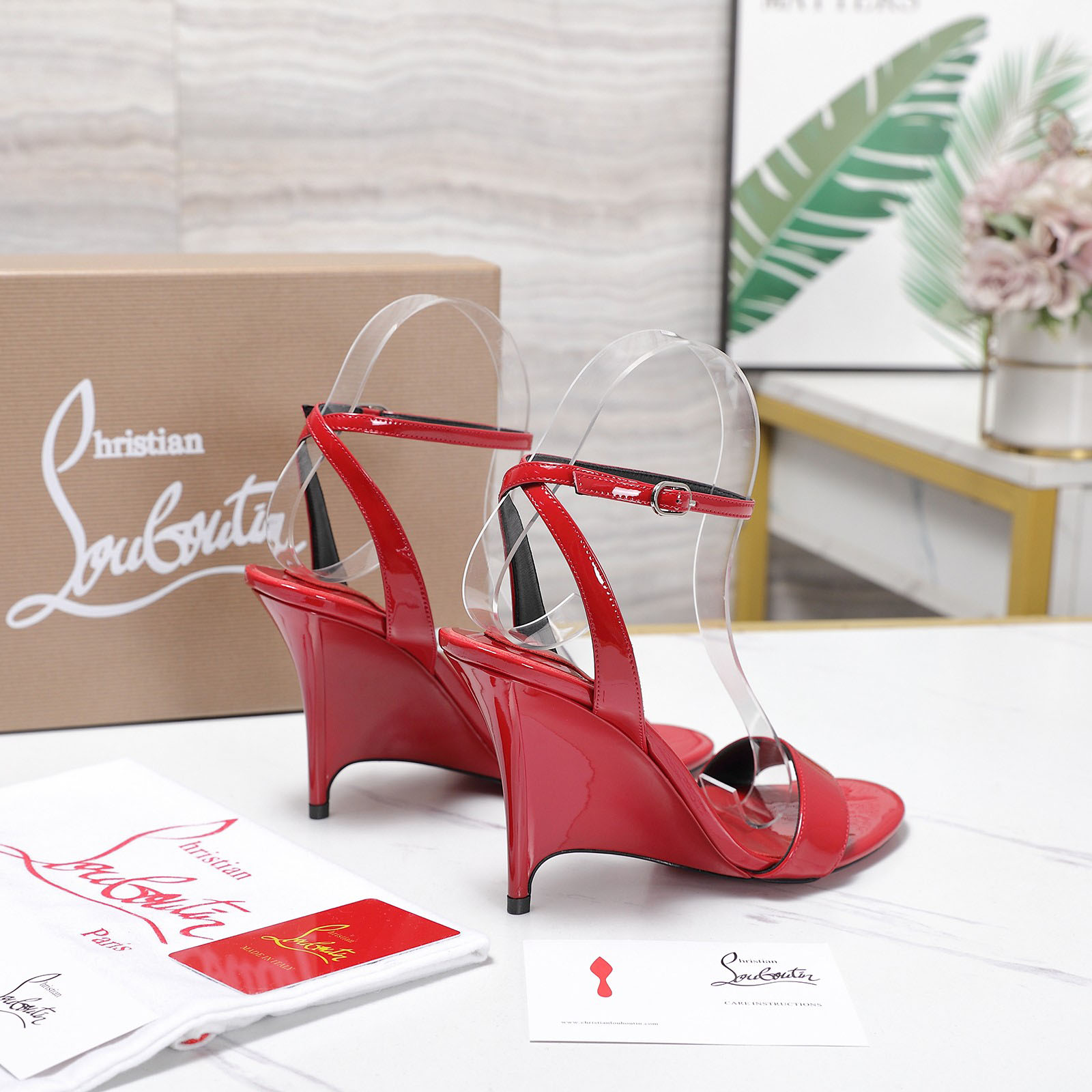 Christian Louboutin Zeezeenella Wedge Sandals - DesignerGu