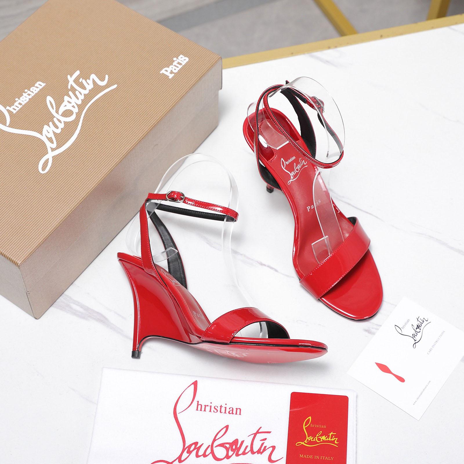 Christian Louboutin Zeezeenella Wedge Sandals - DesignerGu