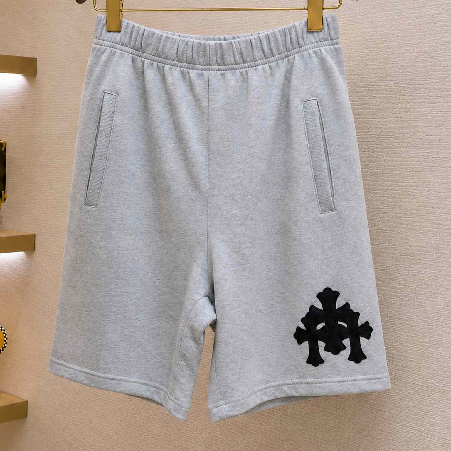Chrome Hearts Cemetery Leather Cross Patch Paper Jam Shorts - DesignerGu