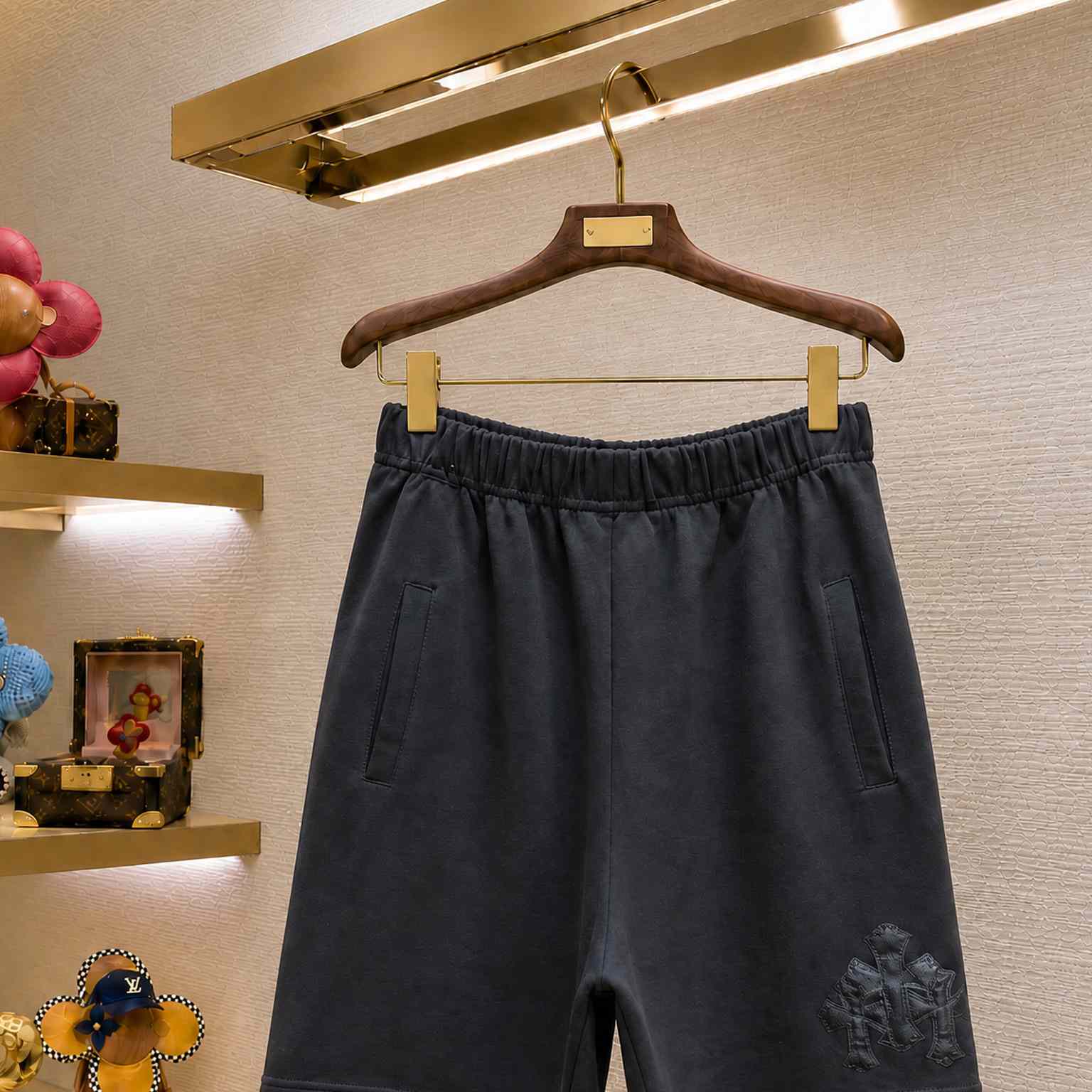 Chrome Hearts Cemetery Leather Cross Patch Paper Jam Shorts - DesignerGu