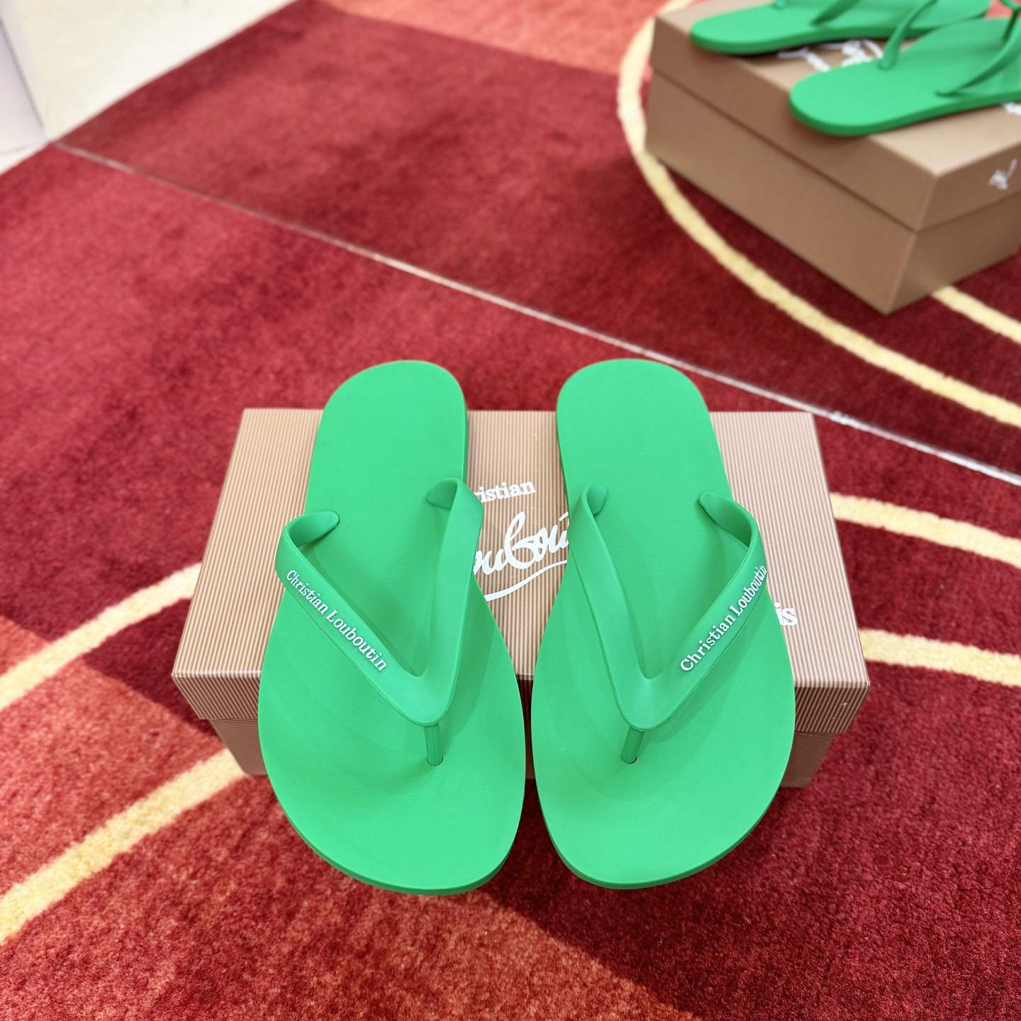 Christian Louboutin Logo Embossed Rubber Flip Flop - DesignerGu