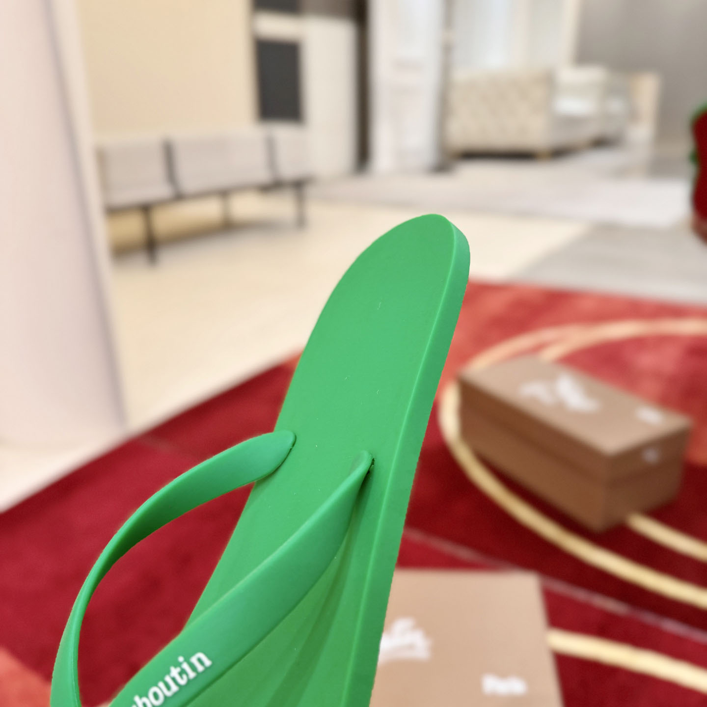 Christian Louboutin Logo Embossed Rubber Flip Flop - DesignerGu