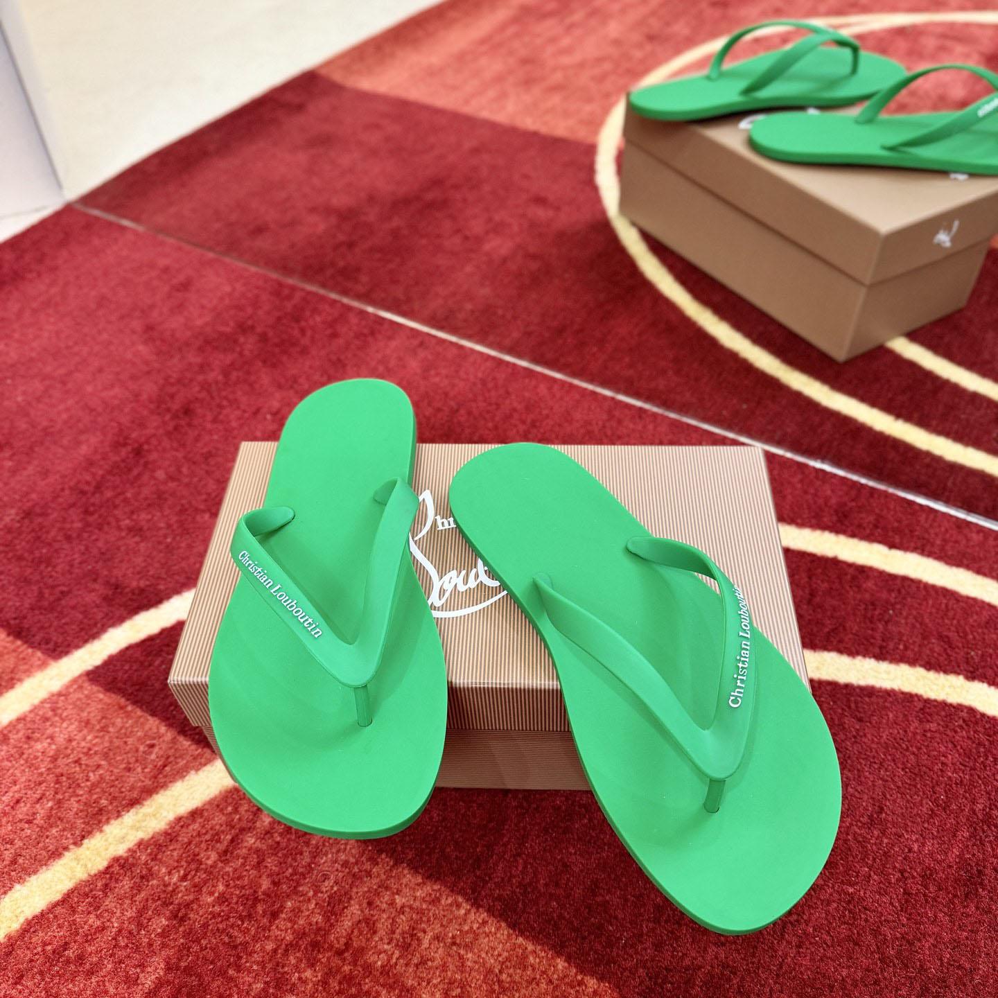 Christian Louboutin Logo Embossed Rubber Flip Flop - DesignerGu