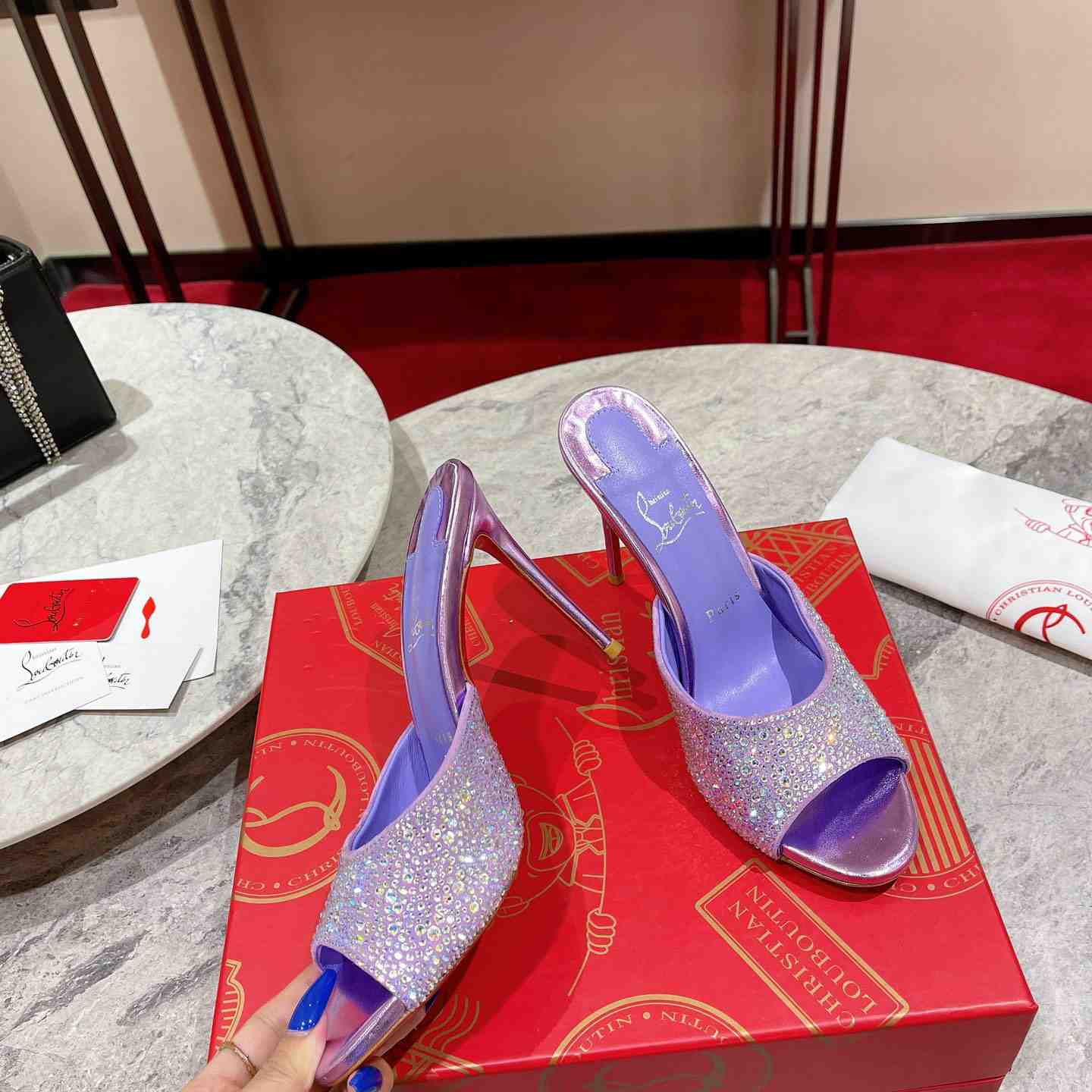Christian Louboutin Me Dolly Strass 100 Heeled Sandals - DesignerGu