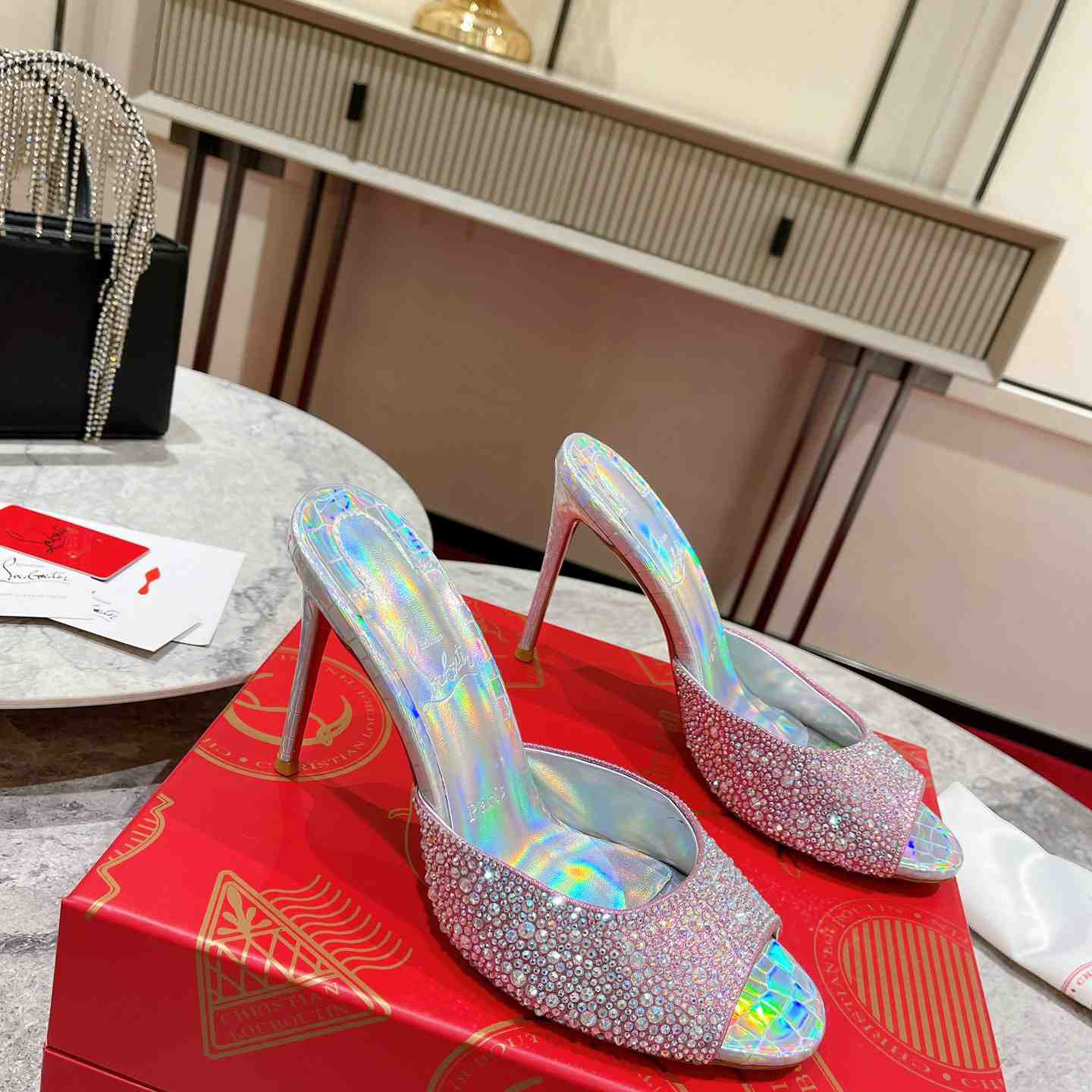 Christian Louboutin Me Dolly Strass 100 Heeled Sandals - DesignerGu