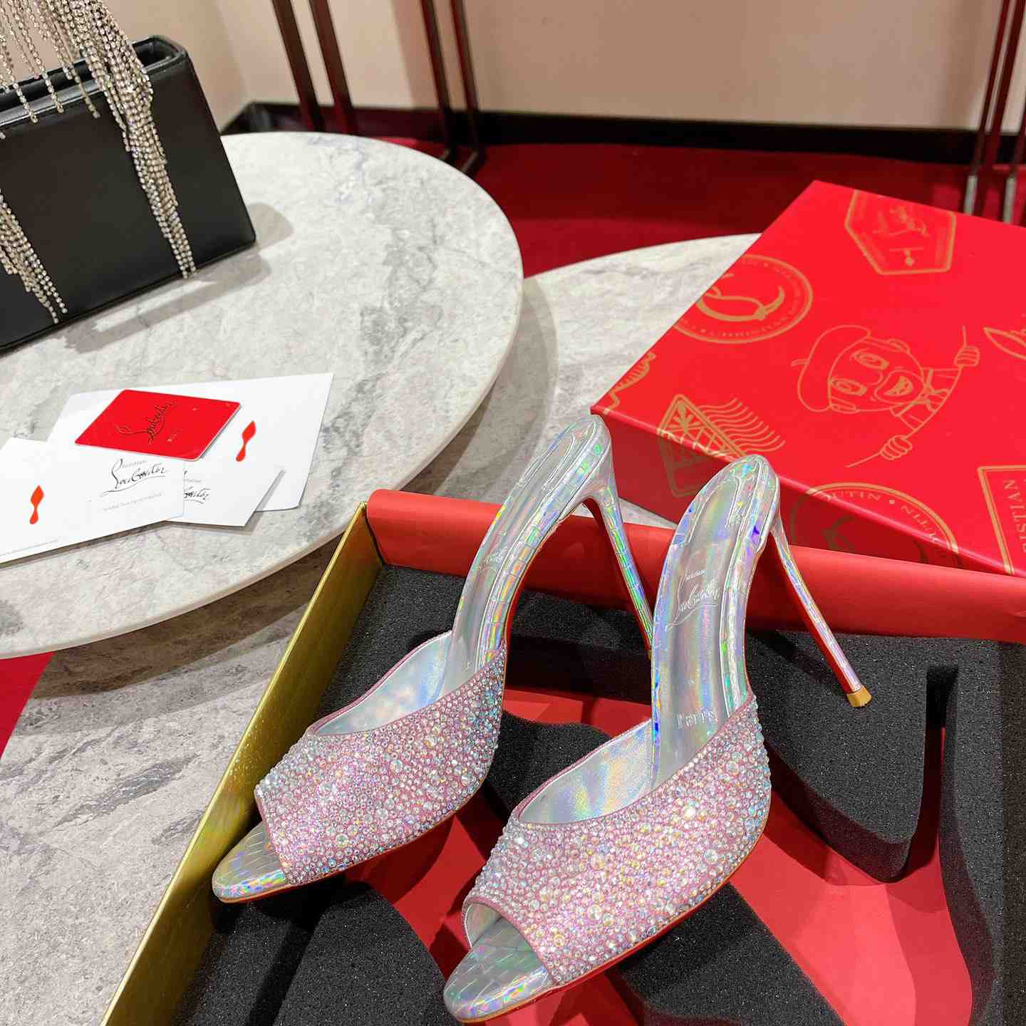 Christian Louboutin Me Dolly Strass 100 Heeled Sandals - DesignerGu