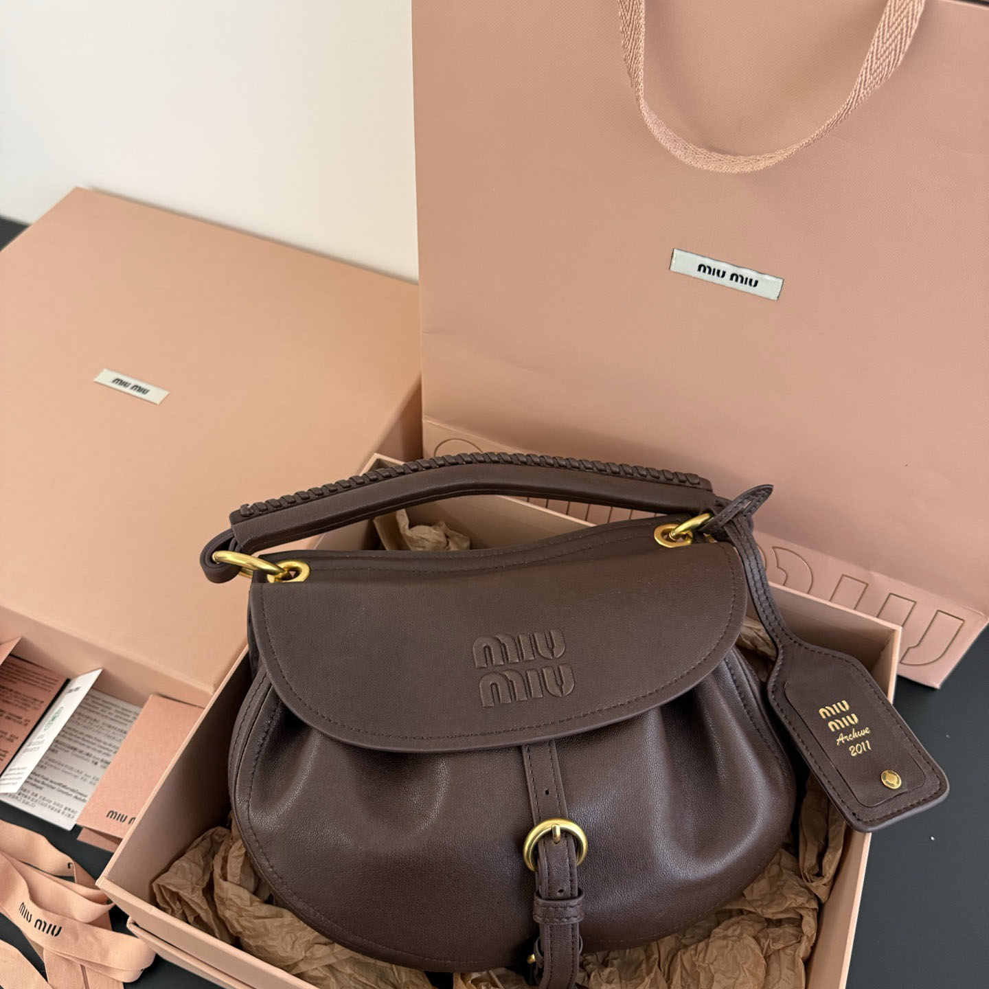 Miu Miu Rendez-Vous Nappa Leather Bag - DesignerGu
