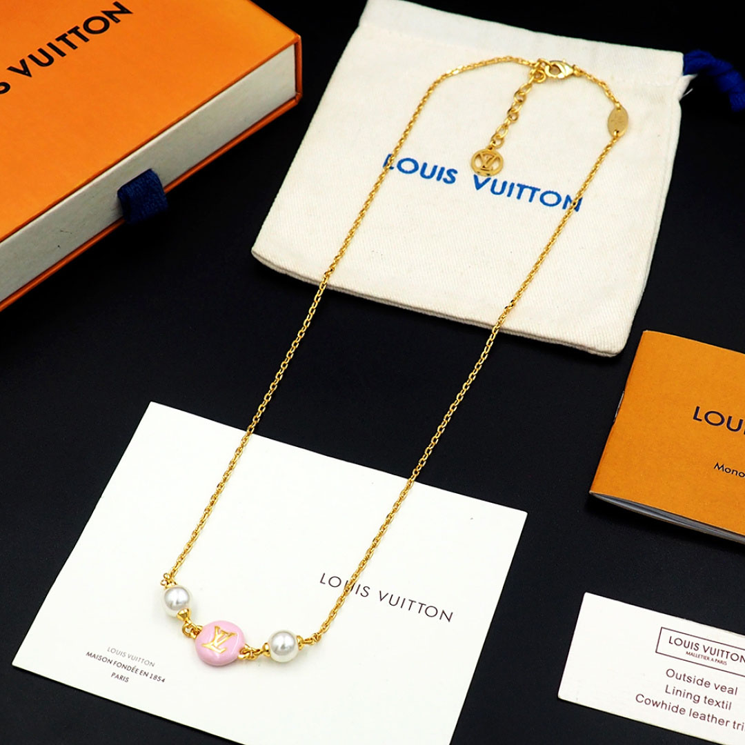 Louis Vuitton LV Pearly Confetti Necklace M04159 - DesignerGu
