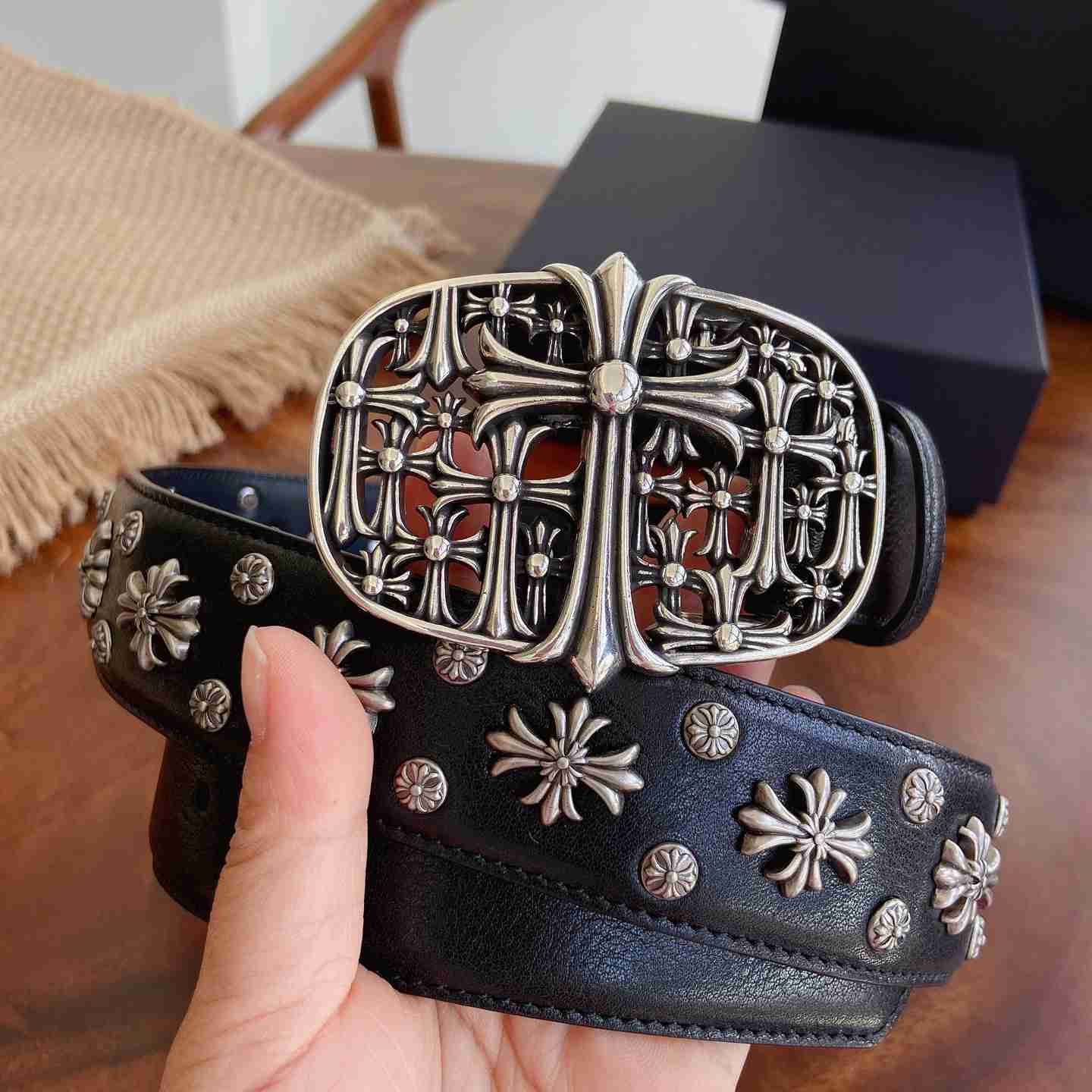 Chrome Hearts Leather Belt   - DesignerGu