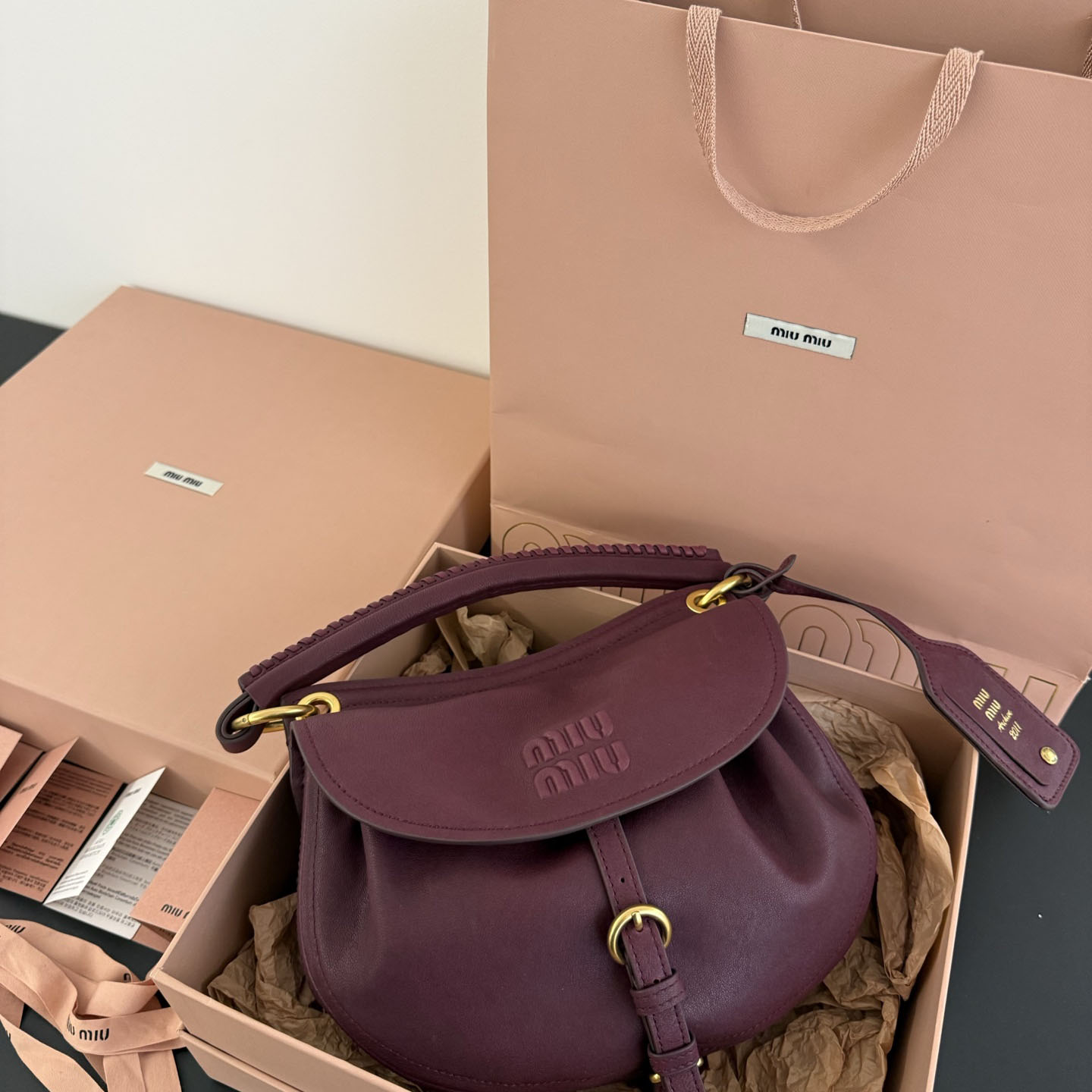 Miu Miu Rendez-Vous Nappa Leather Bag - DesignerGu