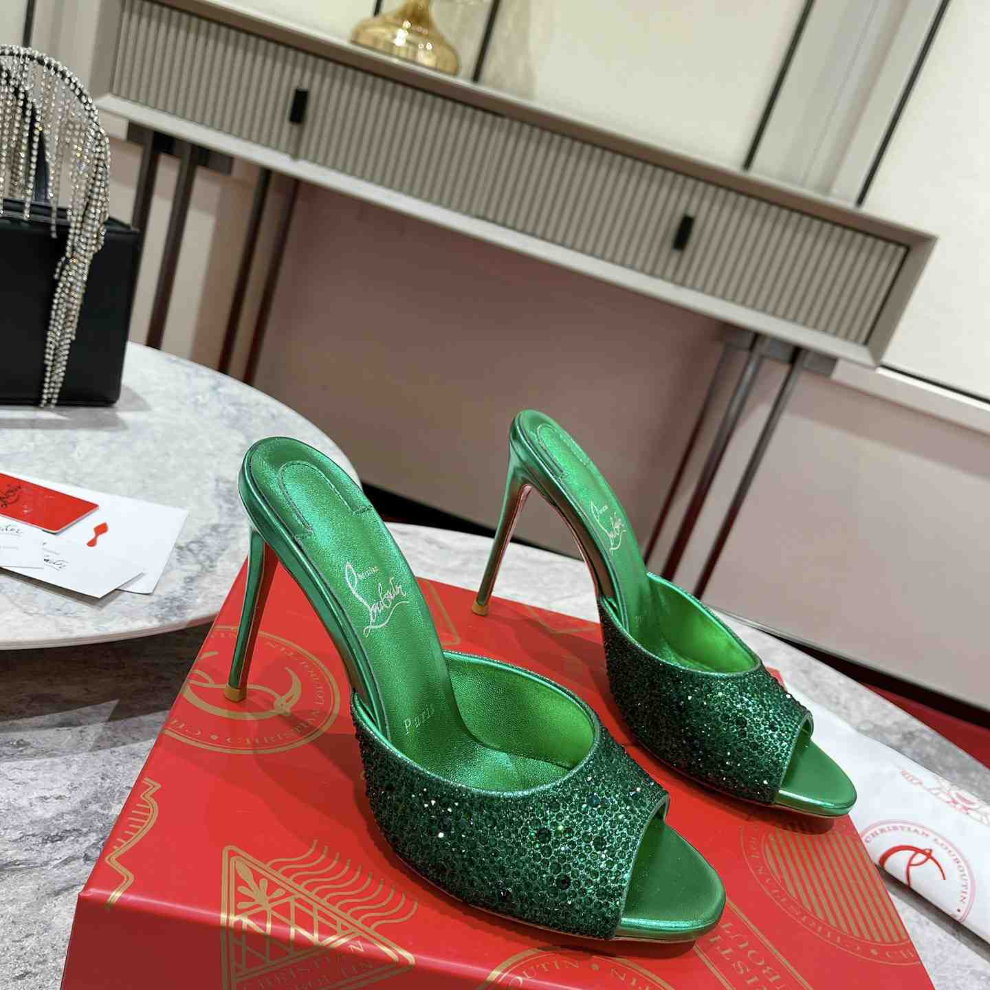 Christian Louboutin Me Dolly Strass 100 Heeled Sandals - DesignerGu