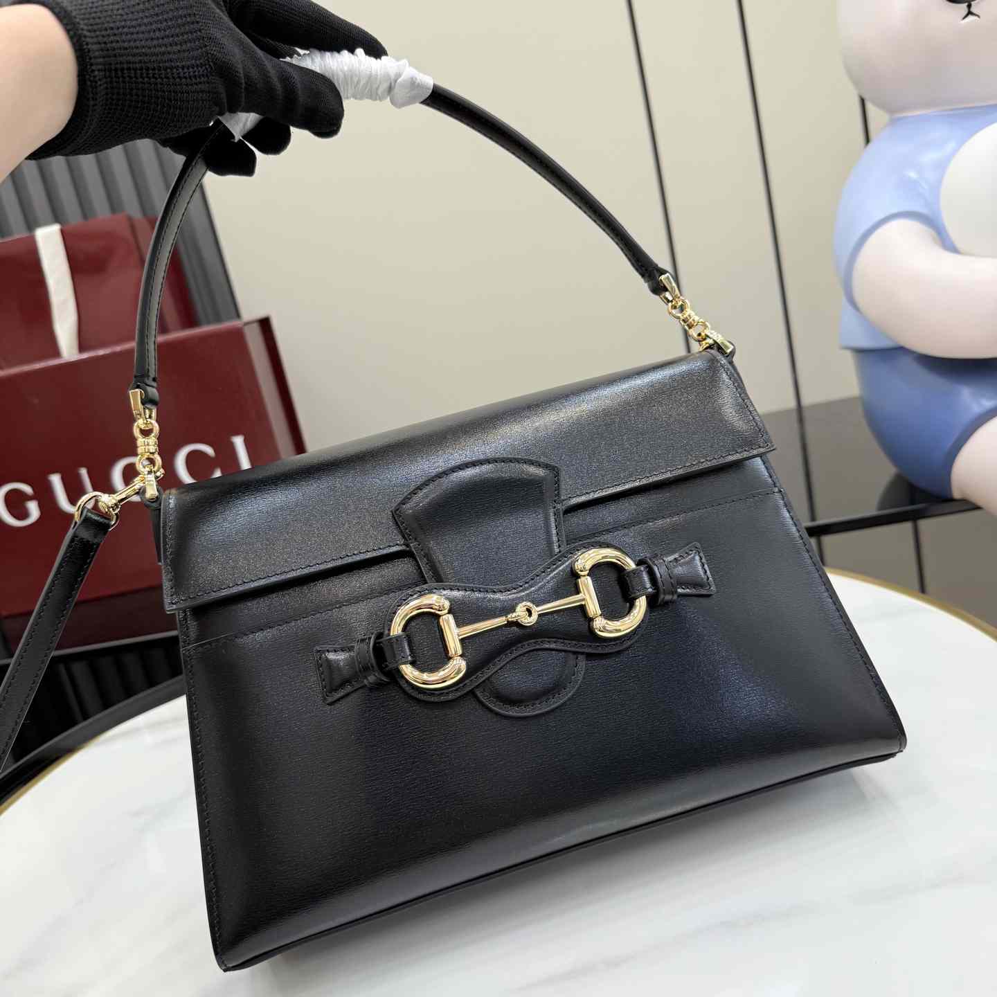 Gucci Horsebit Duomo Medium Top Handle Bag A006N6 - DesignerGu