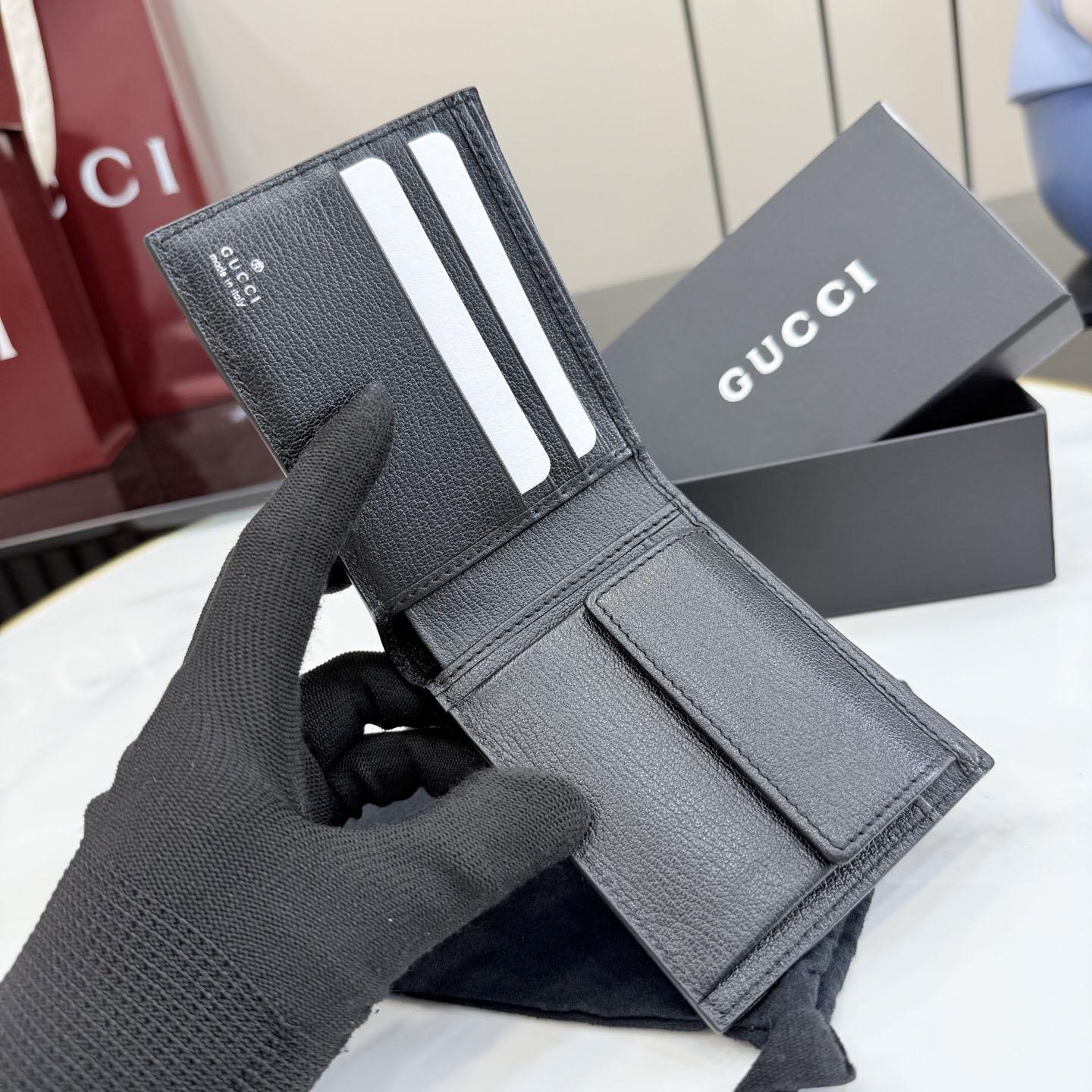 Gucci Bi-fold Wallet With Web Card Slots - DesignerGu