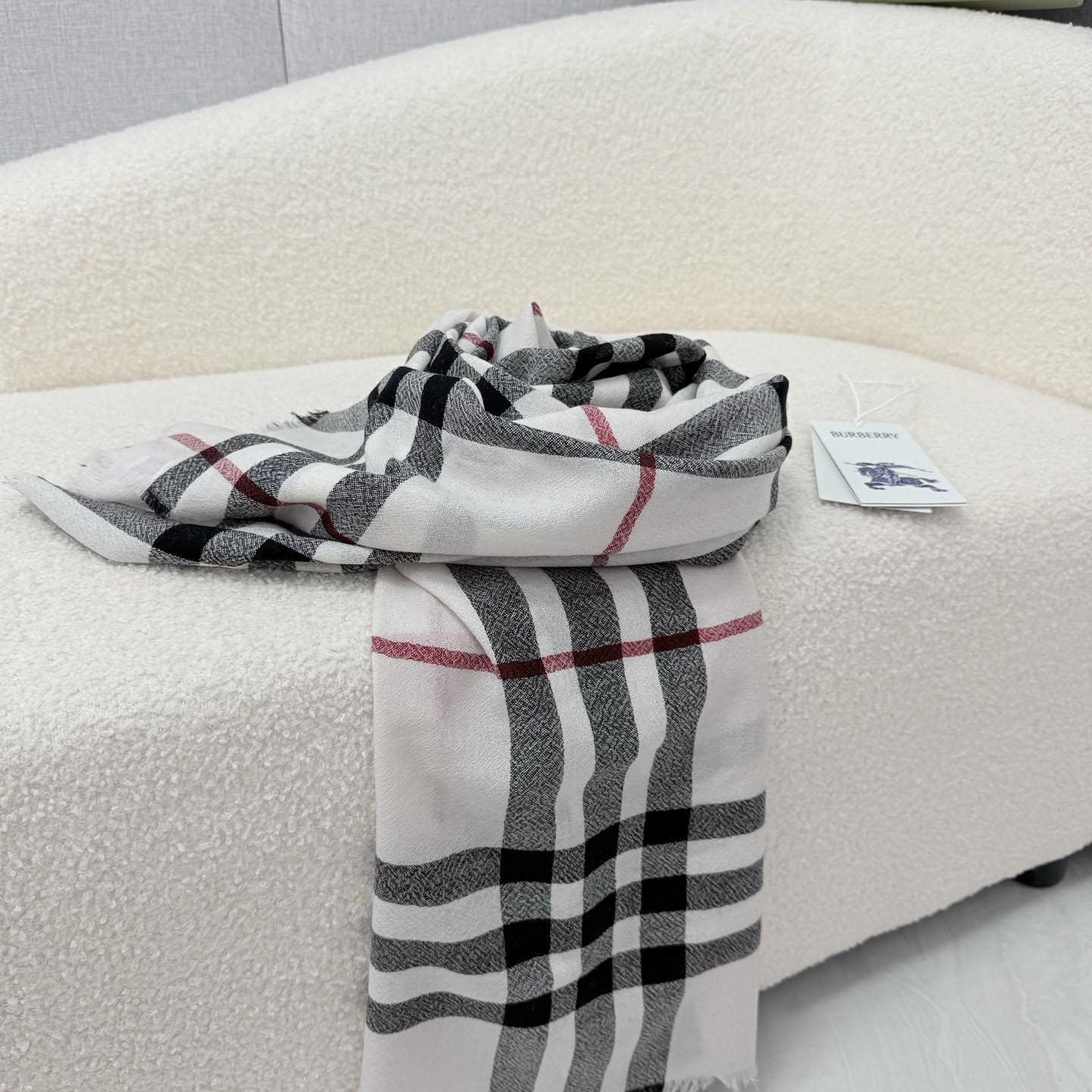 Burberry Wide Check Wool Scarf - DesignerGu