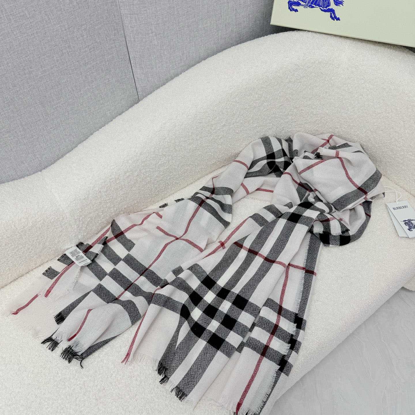 Burberry Wide Check Wool Scarf - DesignerGu