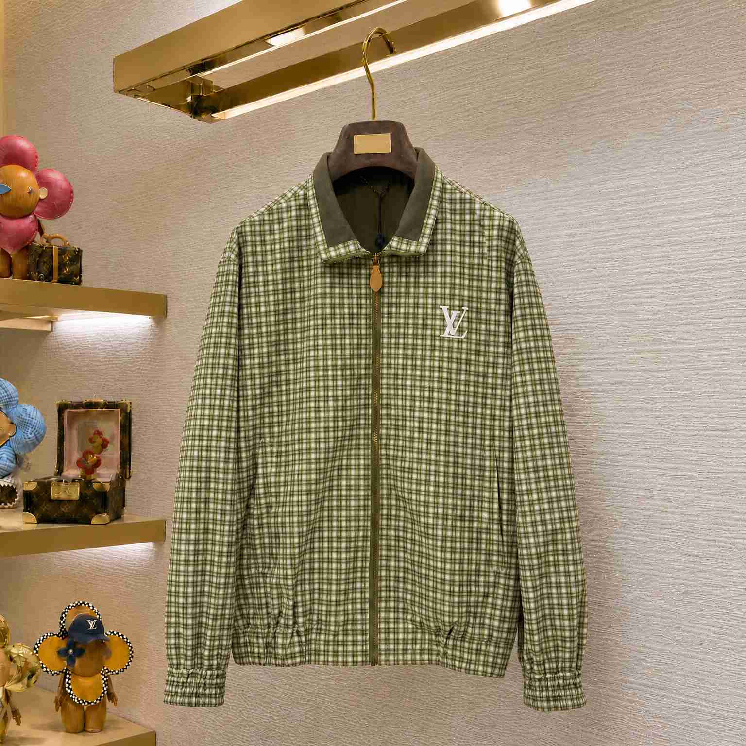 Louis Vuitton Signature-Printed Checkered Tracksuit Top 1AKOF6 - DesignerGu