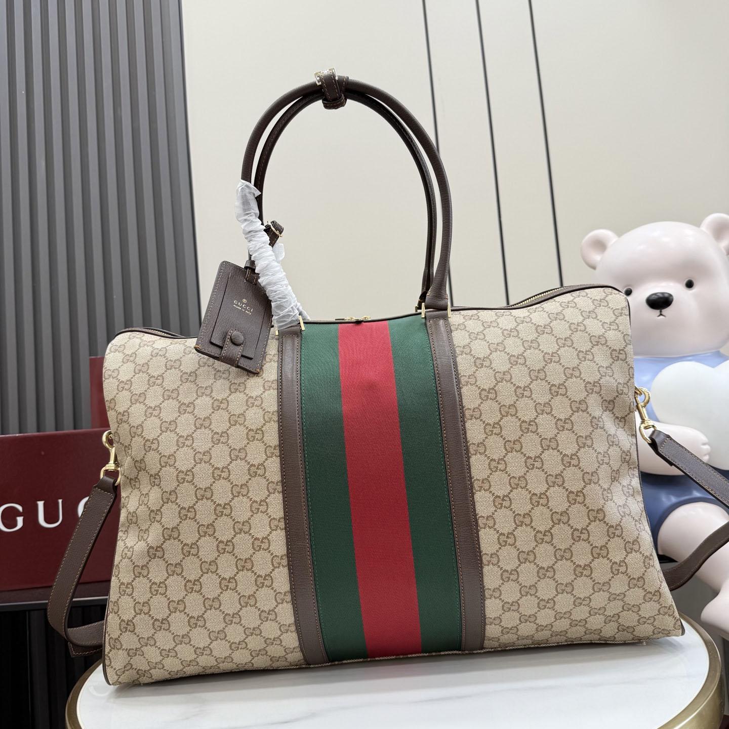 Gucci Medium GG Duffle Bag With Web 875059 - DesignerGu