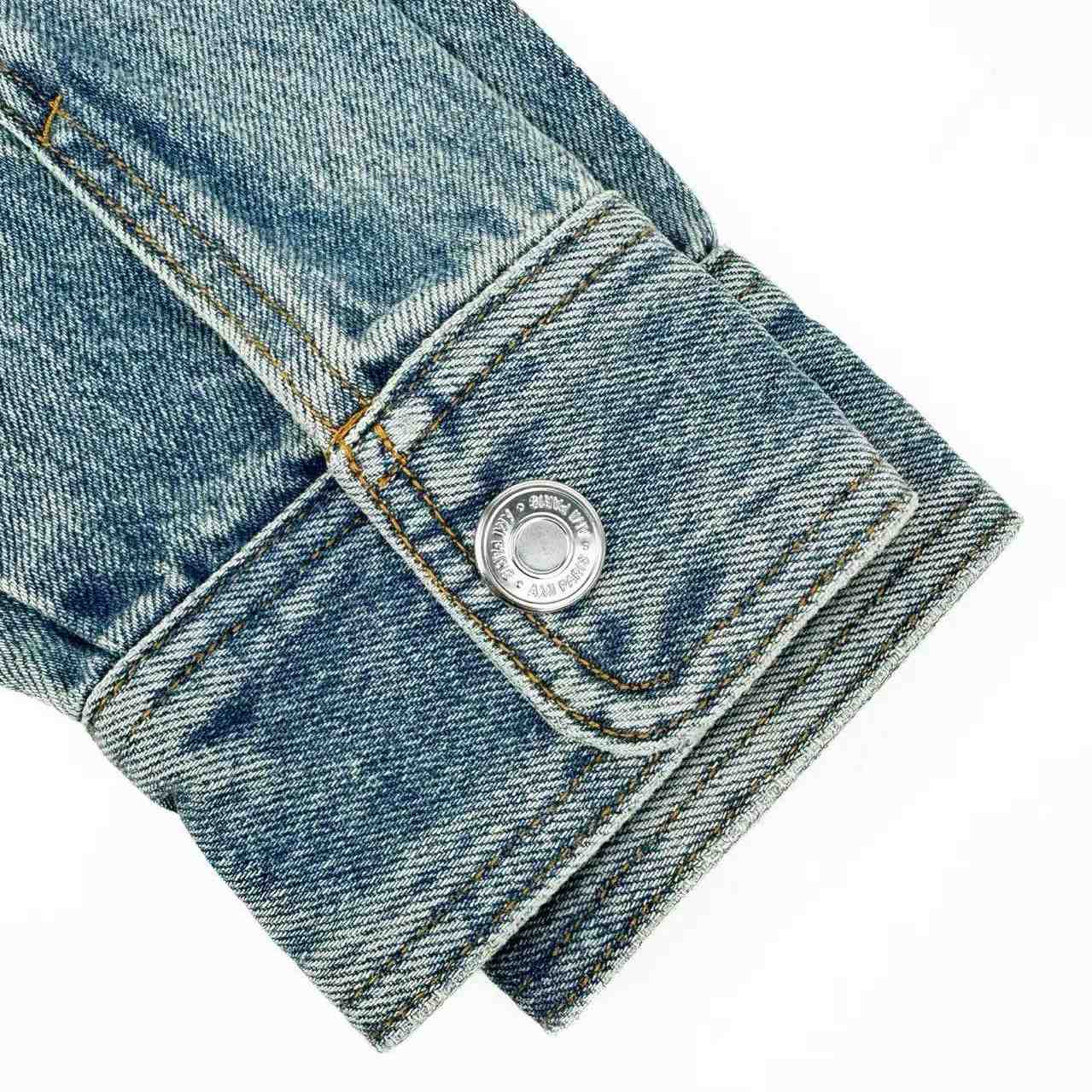 AMI Paris Blue Cotton Knitted Ami De Coeur Overshirt - DesignerGu
