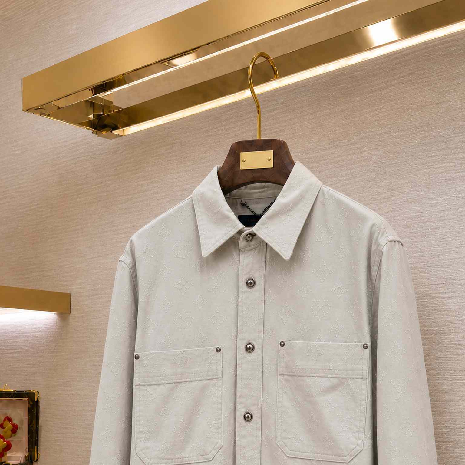 Louis Vuitton Monogram Needle-Punched Denim Overshirt 1AKOHM - DesignerGu
