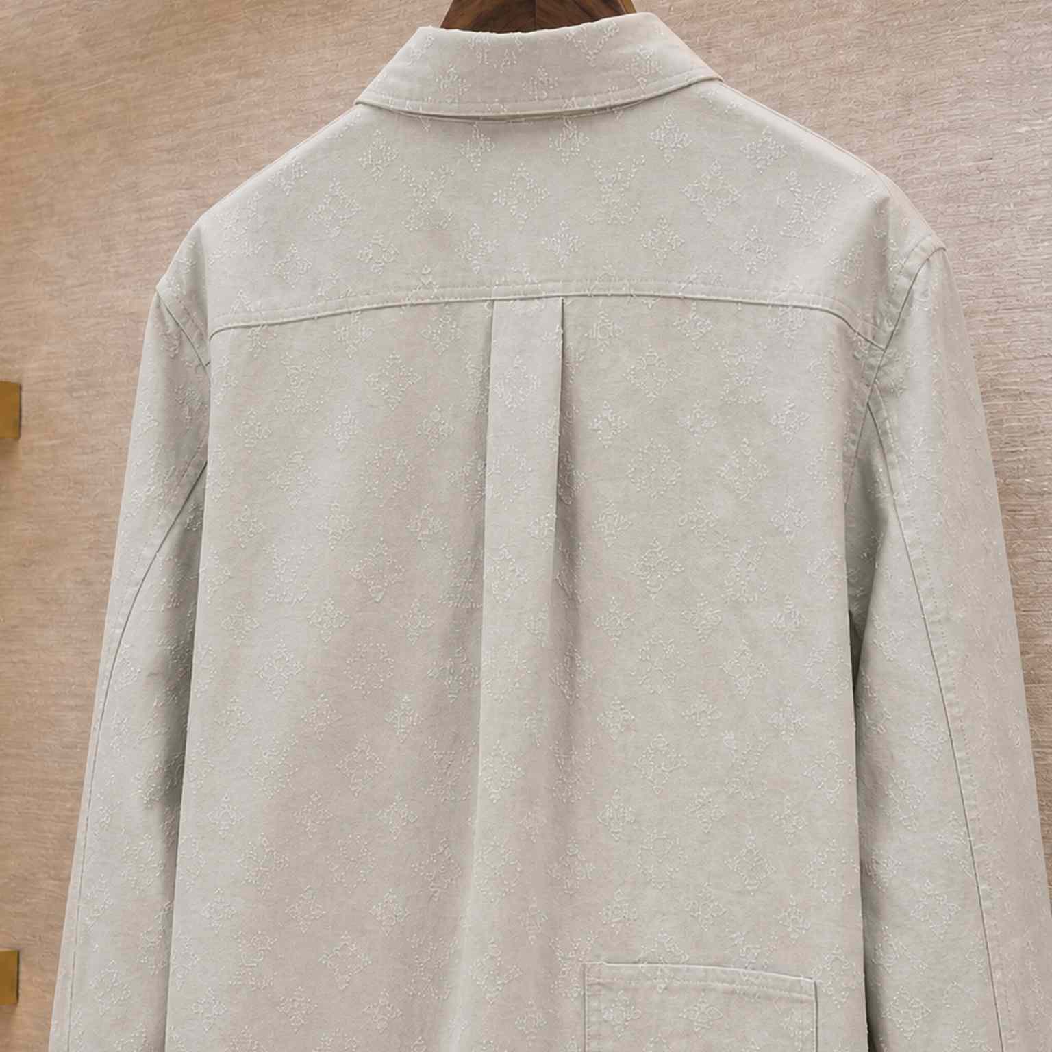 Louis Vuitton Monogram Needle-Punched Denim Overshirt 1AKOHM - DesignerGu