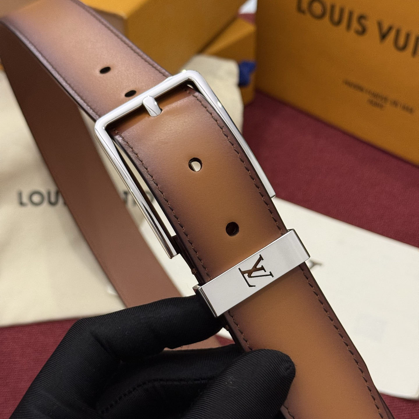 Louis Vuitton Pont Neuf Patinated 35mm Belt - DesignerGu