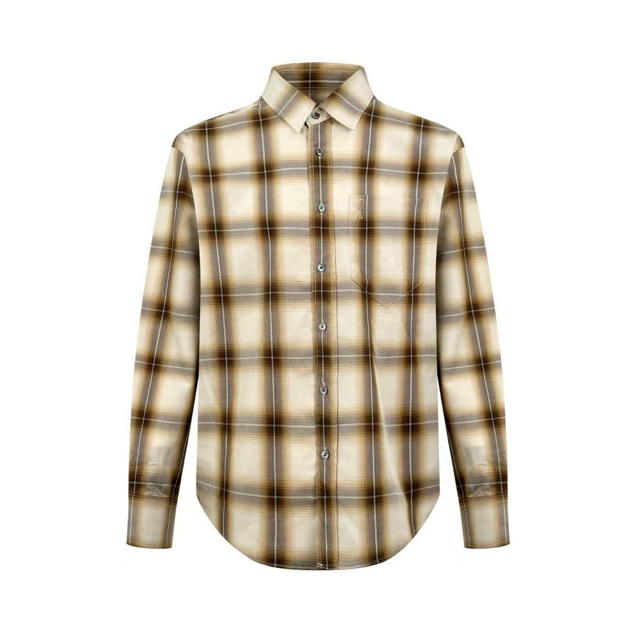 AMI Paris Shadow-Plaid Boxy Shirt  - DesignerGu