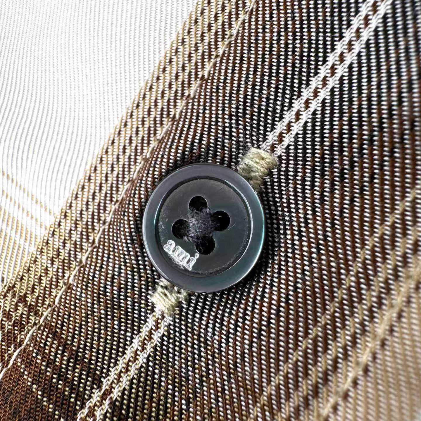 AMI Paris Shadow-Plaid Boxy Shirt  - DesignerGu
