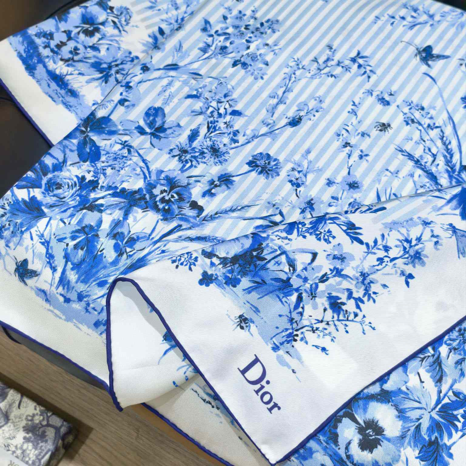 Dior Dioriviera Toile de Jouy Floral Garden 90 Square Scarf - DesignerGu