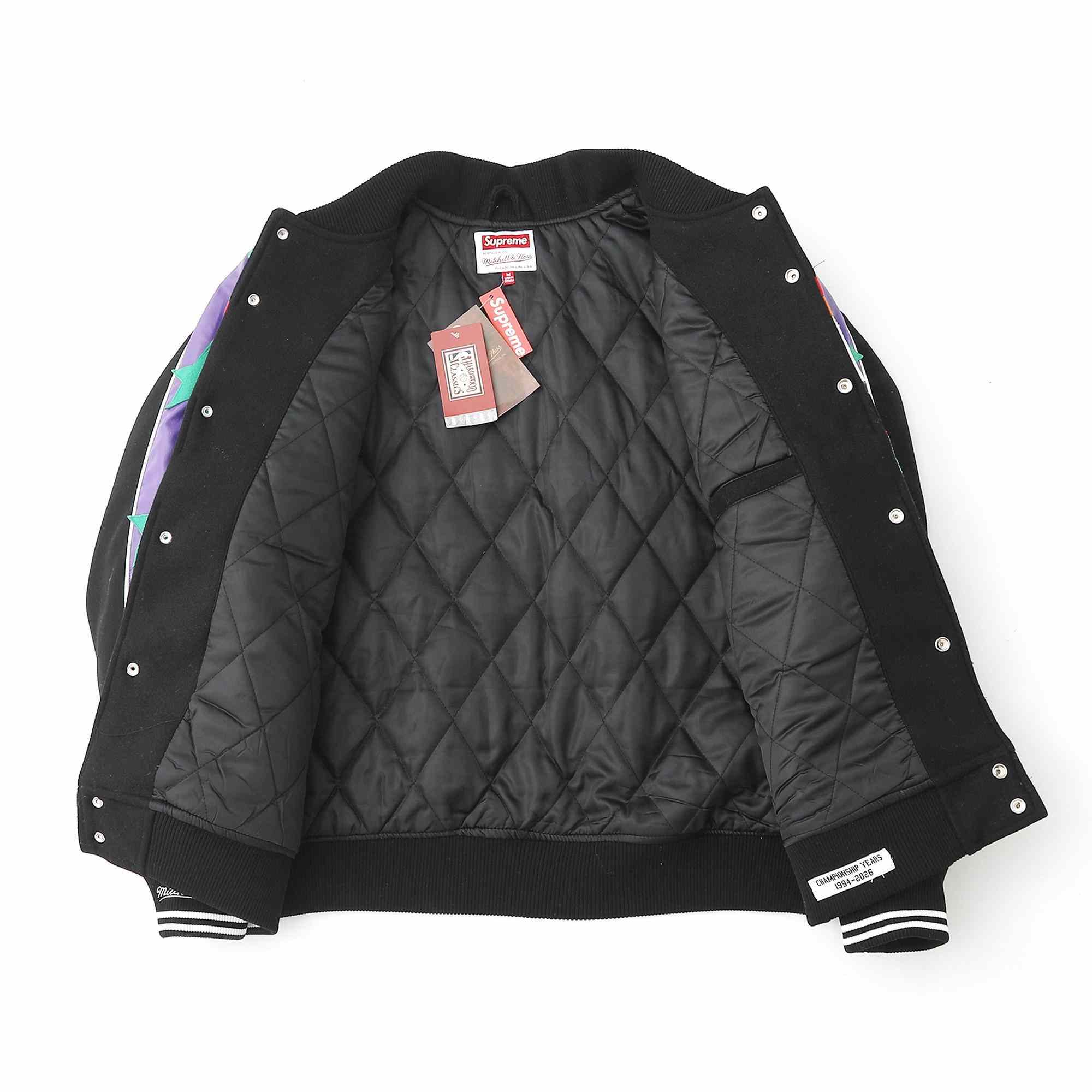 Supreme x Mitchell & Ness Teams Varsity Jacket 'Black' - DesignerGu