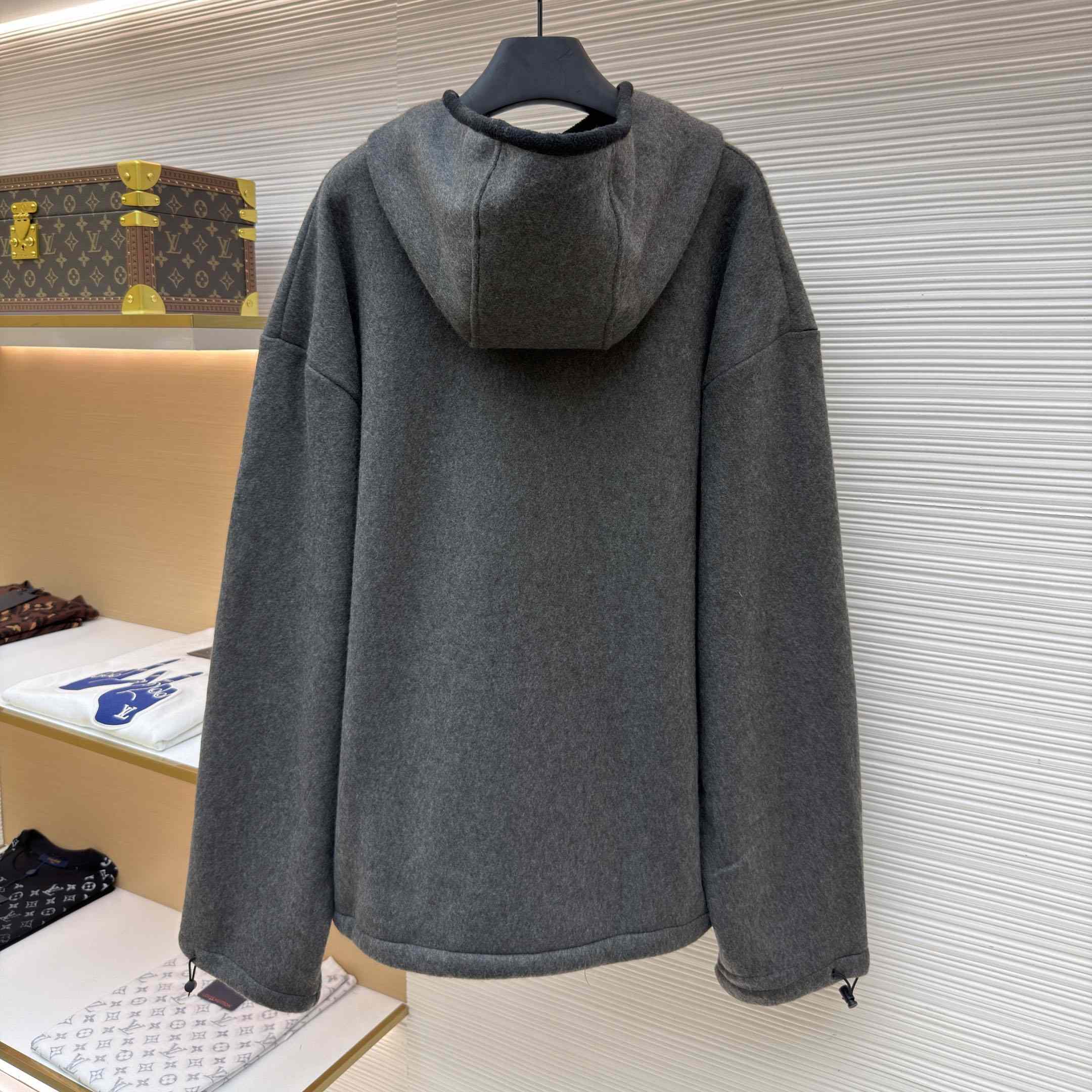 Miu Miu Fleece Zip Hooded Jacket - DesignerGu