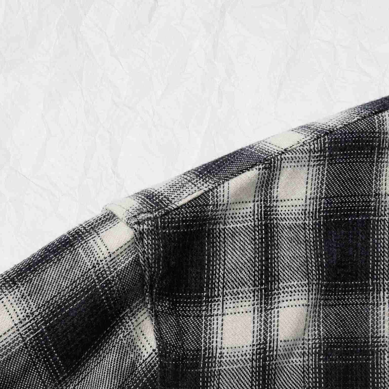 Balenciaga Regular Fit Check Flannel Shirt in White/Black - DesignerGu