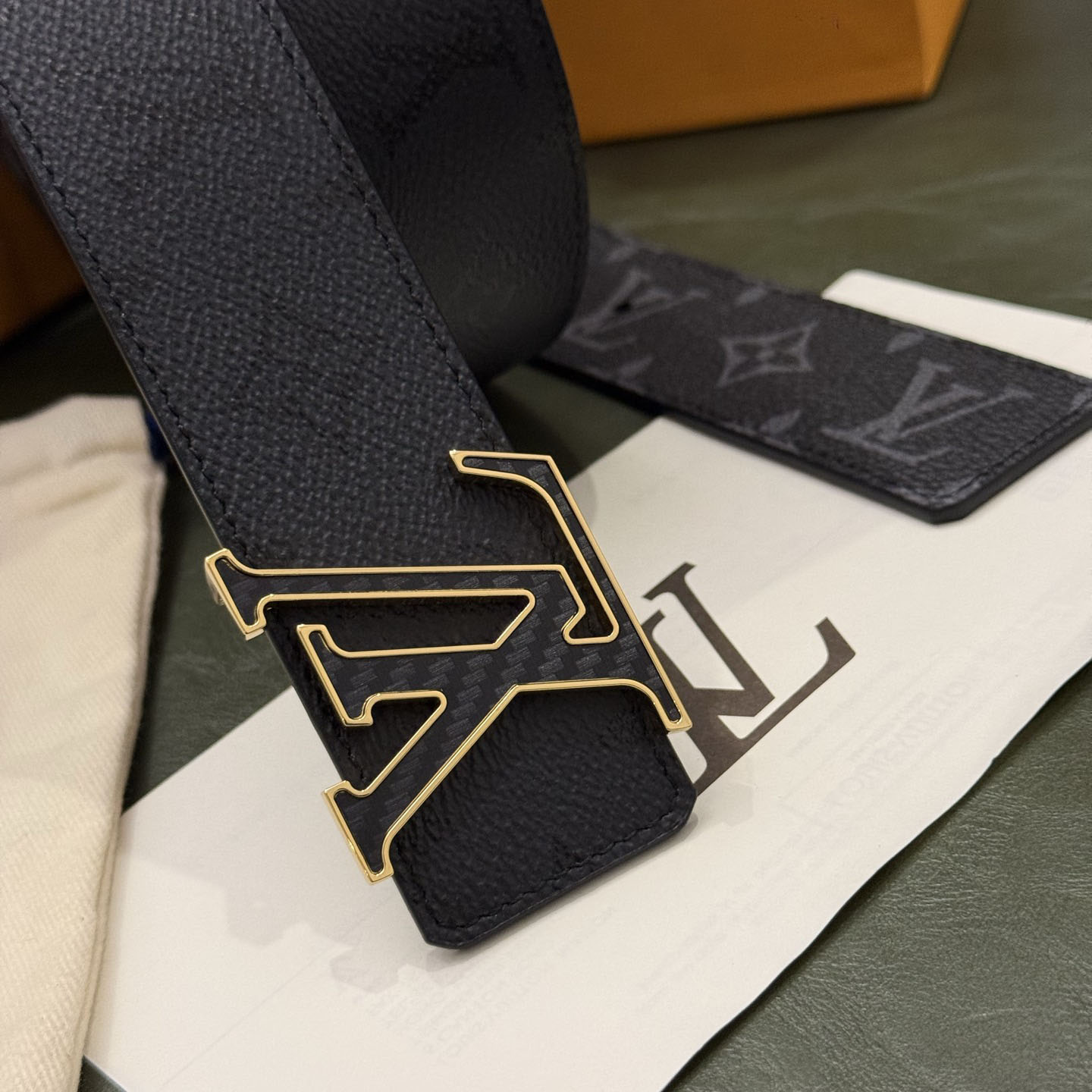 Louis Vuitton LV Initiales Monogram Midnight 40mm Reversible Belt  - DesignerGu
