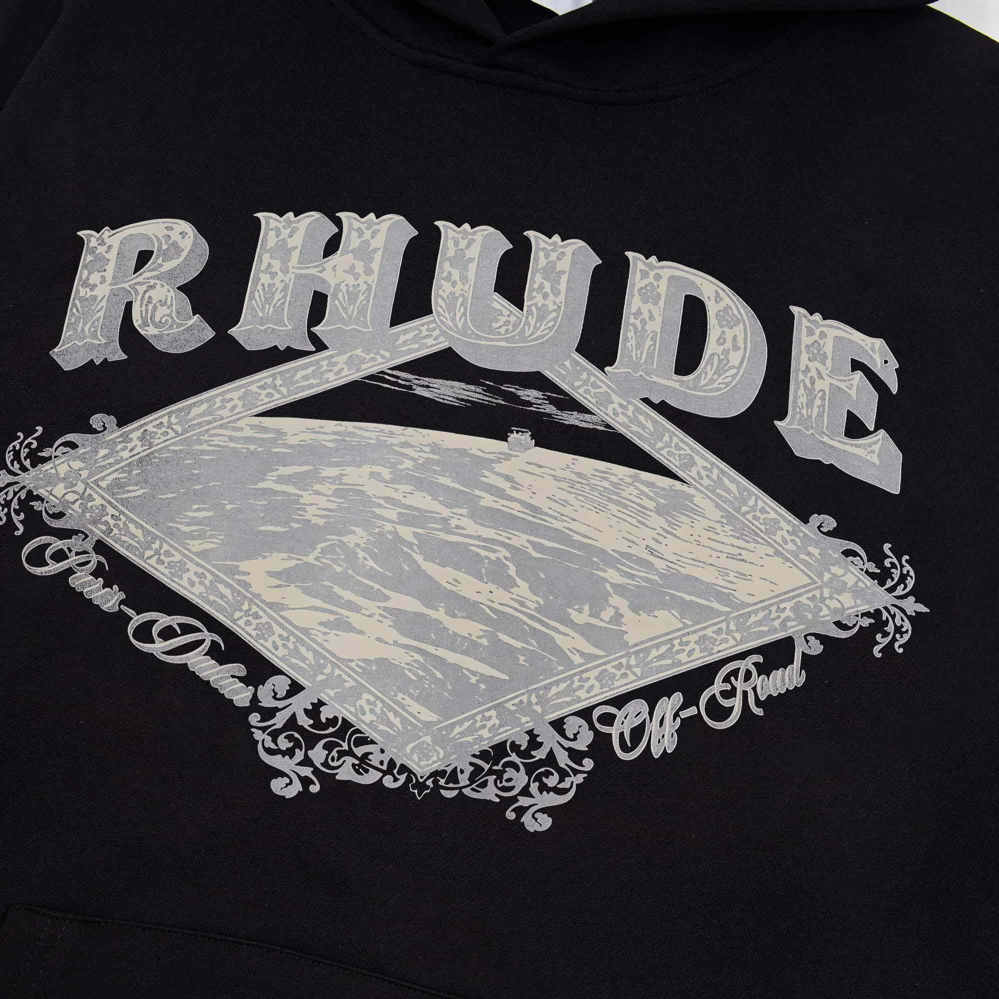 Rhude Dakar Convoy Hoodie 'Black/Silver' - DesignerGu
