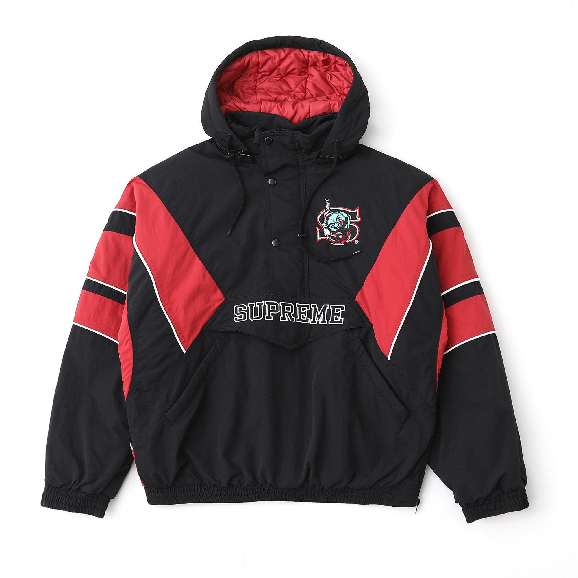 Supreme x Salem Half Zip Stadium Jacket 'Black' - DesignerGu