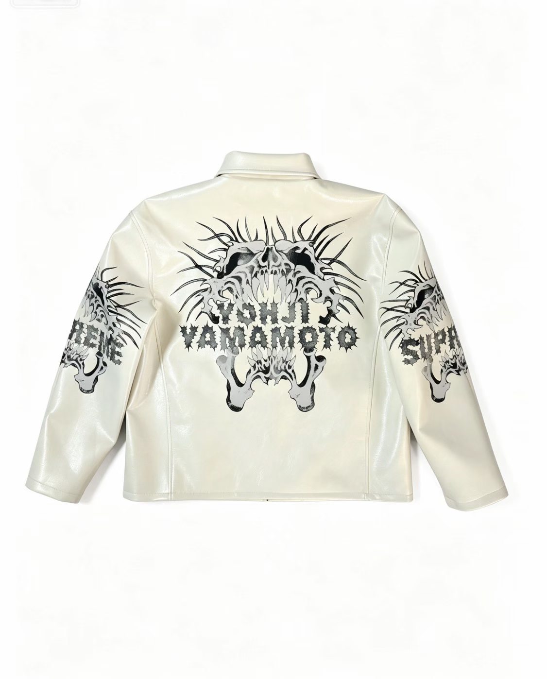  Supreme x Y’s Leather Jacket 'White' - DesignerGu