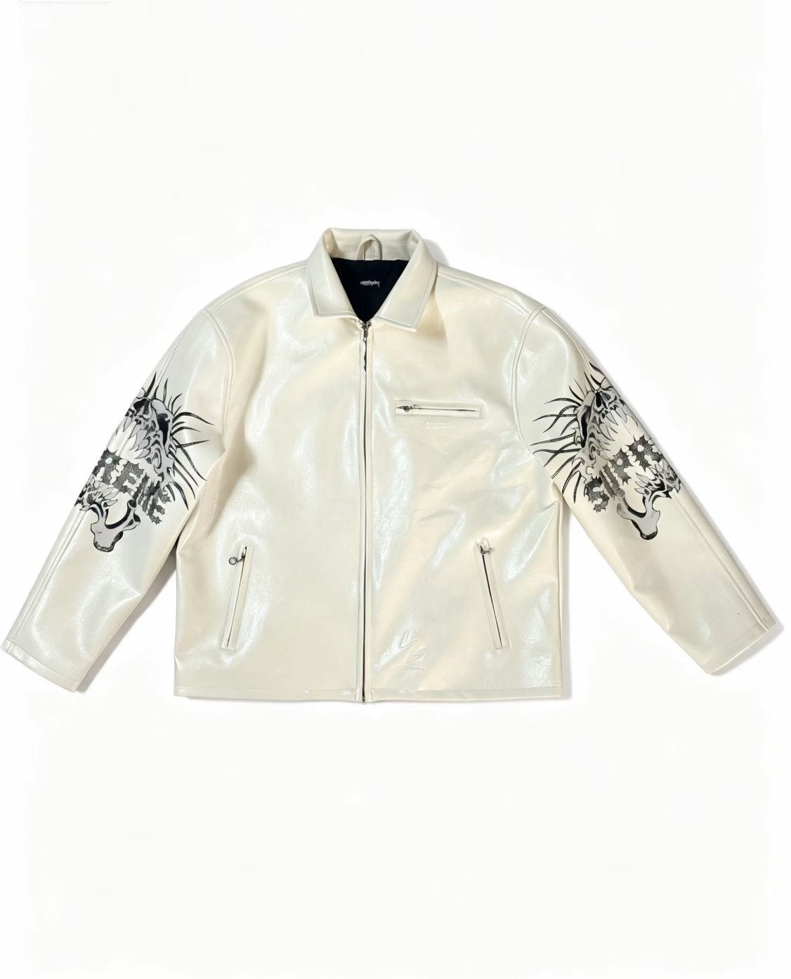  Supreme x Y’s Leather Jacket 'White' - DesignerGu